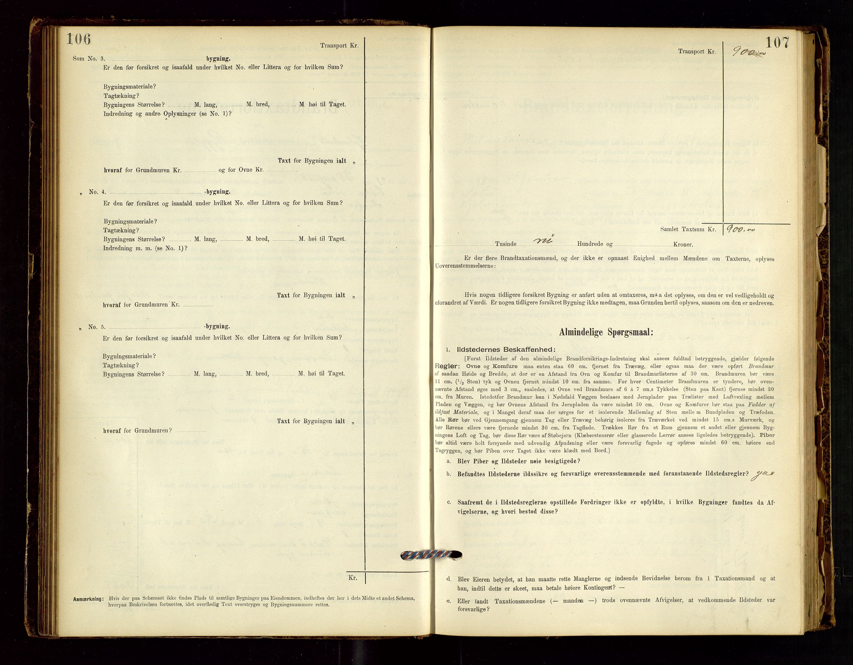 Hjelmeland lensmannskontor, AV/SAST-A-100439/Gob/L0001: "Brandtaxationsprotokol", 1895-1932, p. 106-107