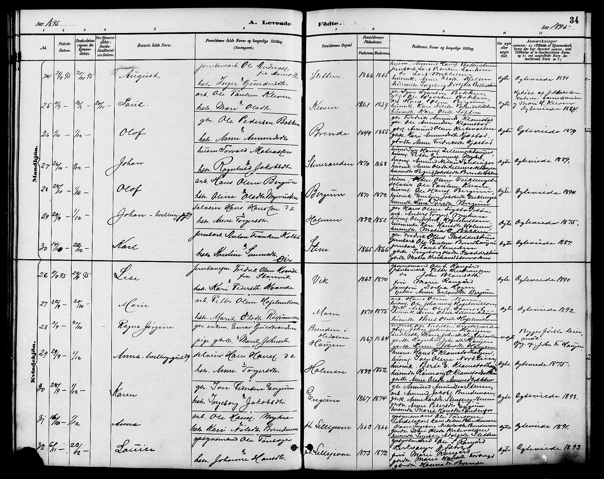 Nord-Fron prestekontor, AV/SAH-PREST-080/H/Ha/Hab/L0006: Parish register (copy) no. 6, 1887-1914, p. 34