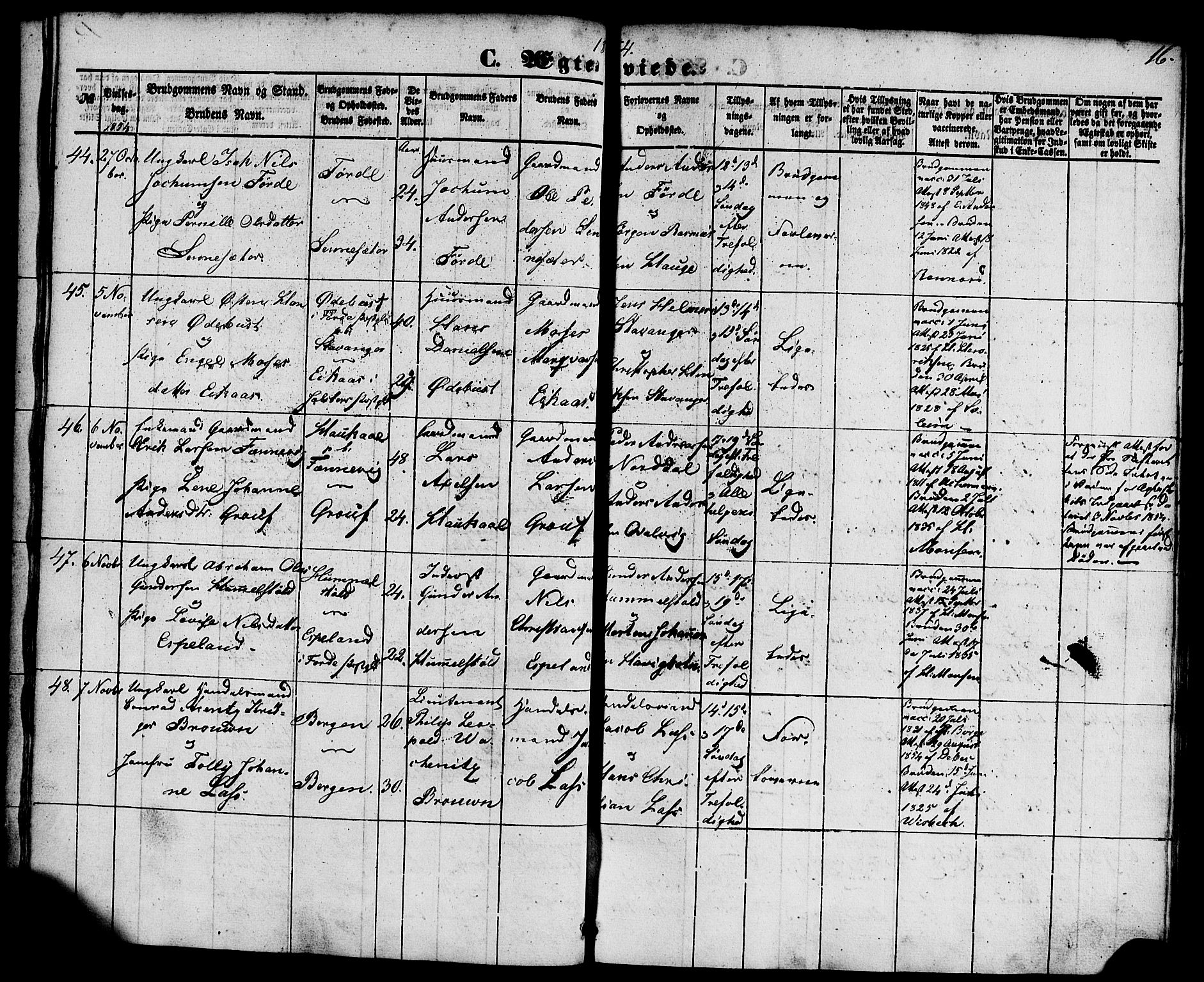 Kinn sokneprestembete, SAB/A-80801/H/Haa/Haaa/L0010: Parish register (official) no. A 10, 1852-1869, p. 16