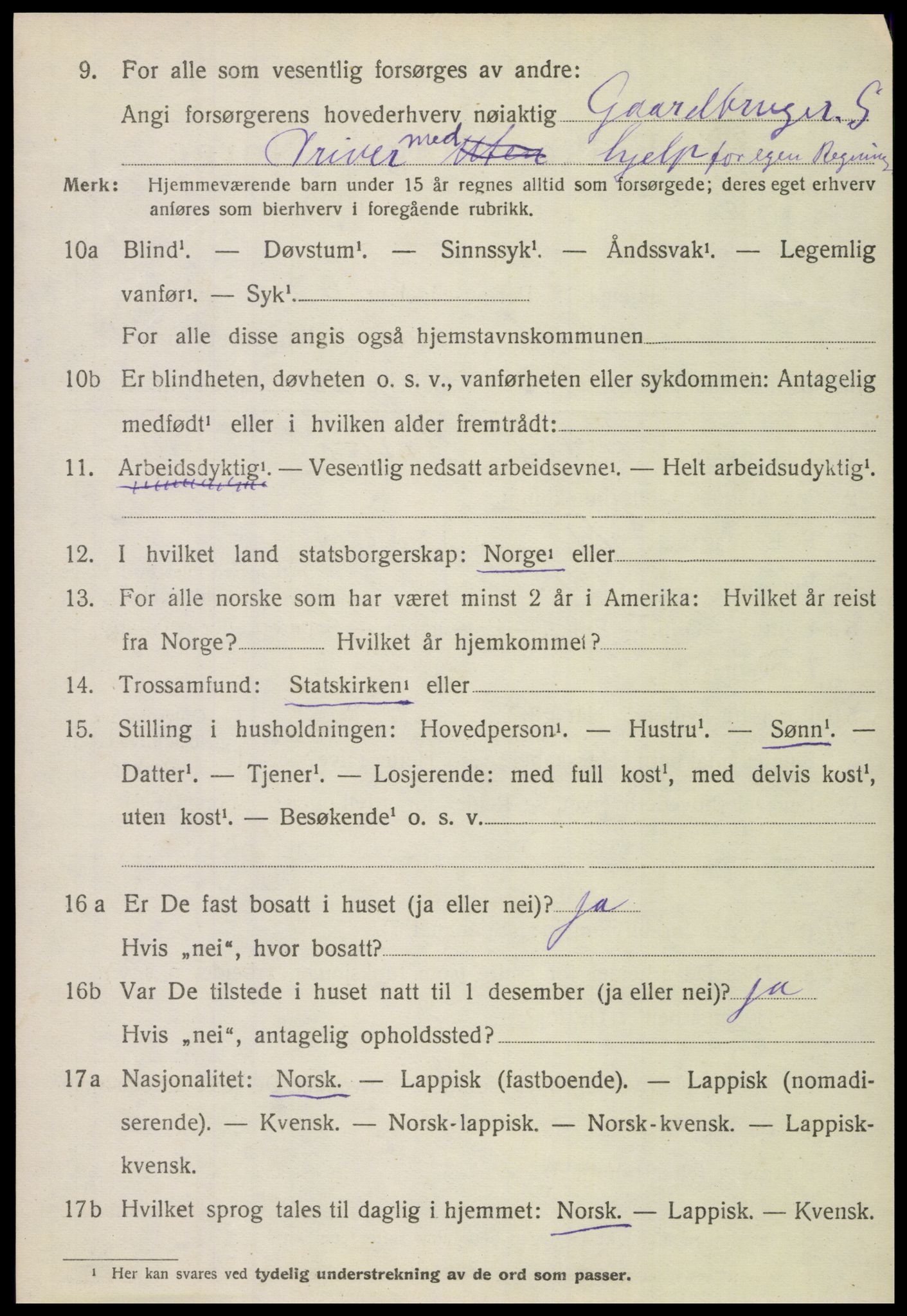 SAT, 1920 census for Gildeskål, 1920, p. 6837