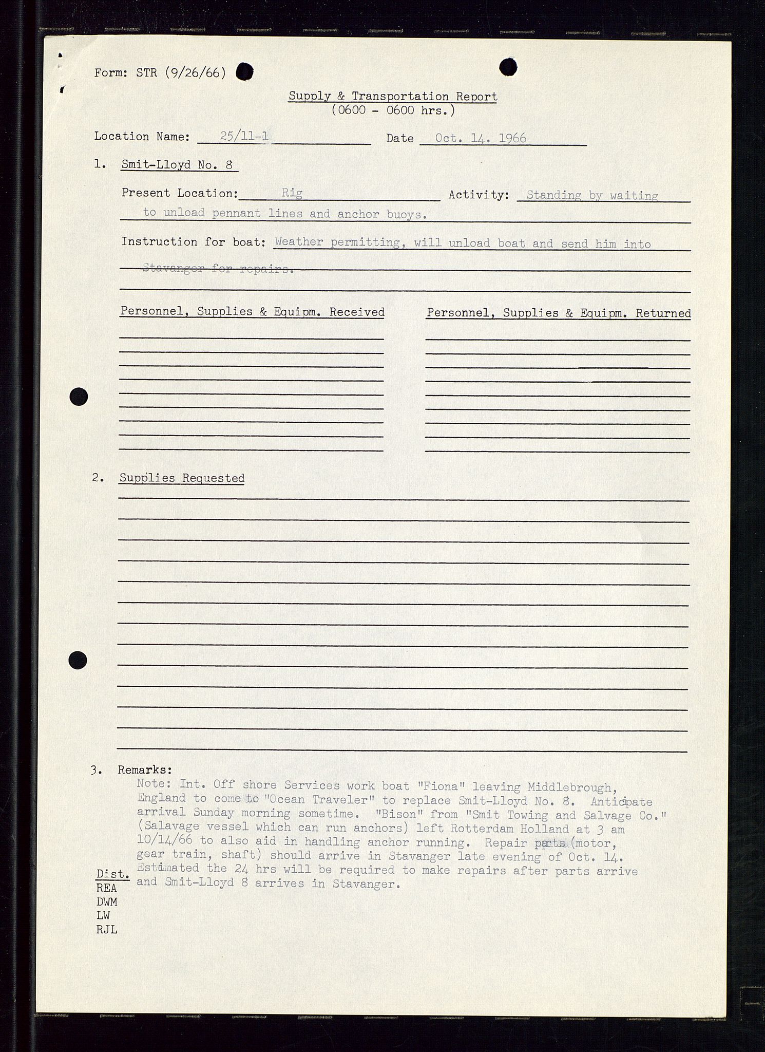 Pa 1512 - Esso Exploration and Production Norway Inc., AV/SAST-A-101917/E/Ea/L0012: Well 25/11-1 og Well 25/10-3, 1966-1967, p. 299