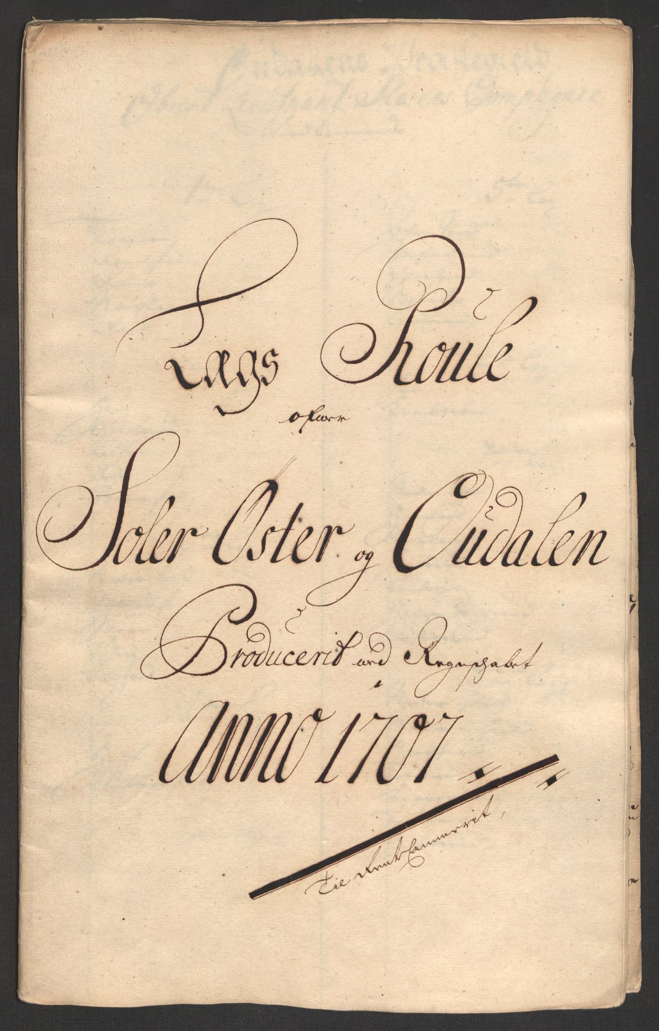 Rentekammeret inntil 1814, Reviderte regnskaper, Fogderegnskap, RA/EA-4092/R13/L0844: Fogderegnskap Solør, Odal og Østerdal, 1707, p. 179