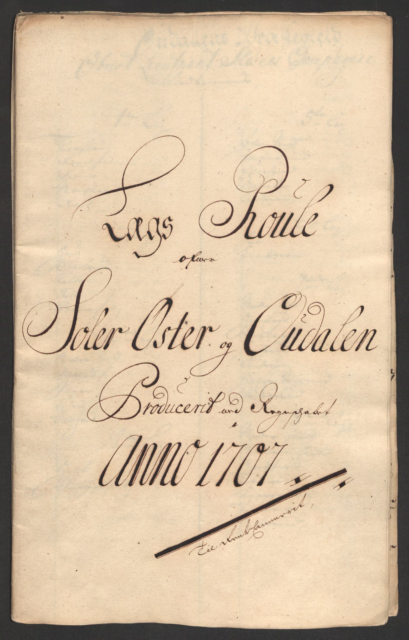 Rentekammeret inntil 1814, Reviderte regnskaper, Fogderegnskap, AV/RA-EA-4092/R13/L0844: Fogderegnskap Solør, Odal og Østerdal, 1707, p. 179