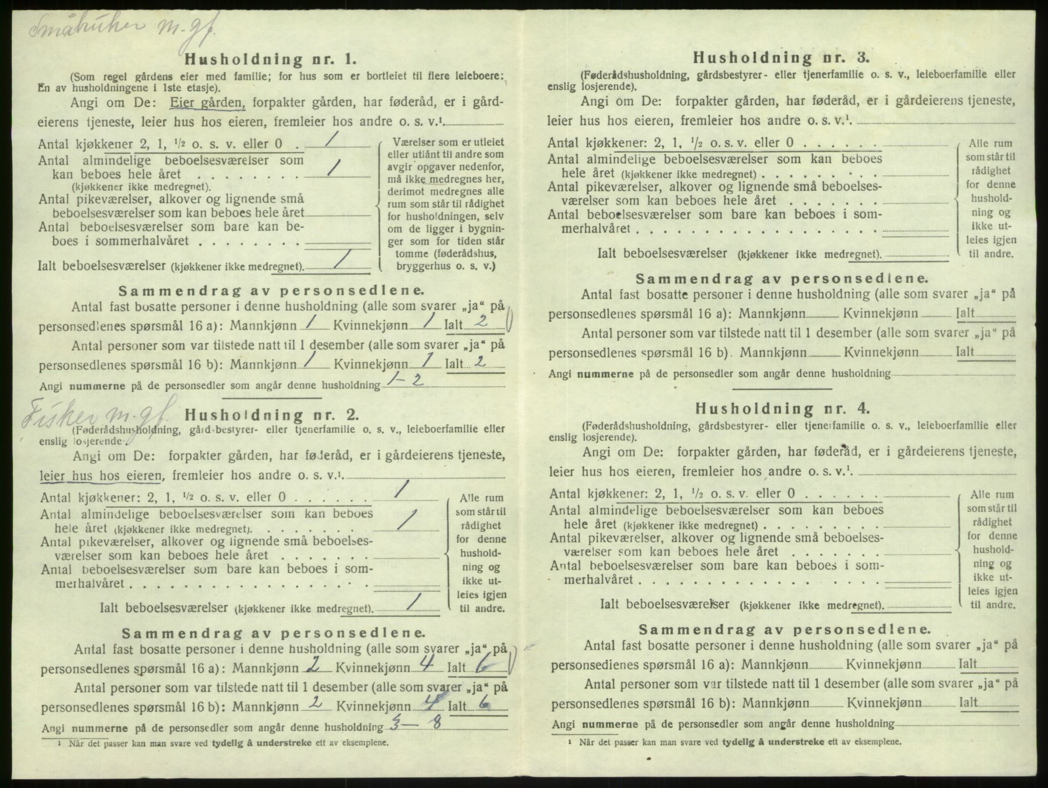 SAB, 1920 census for Austrheim, 1920, p. 527