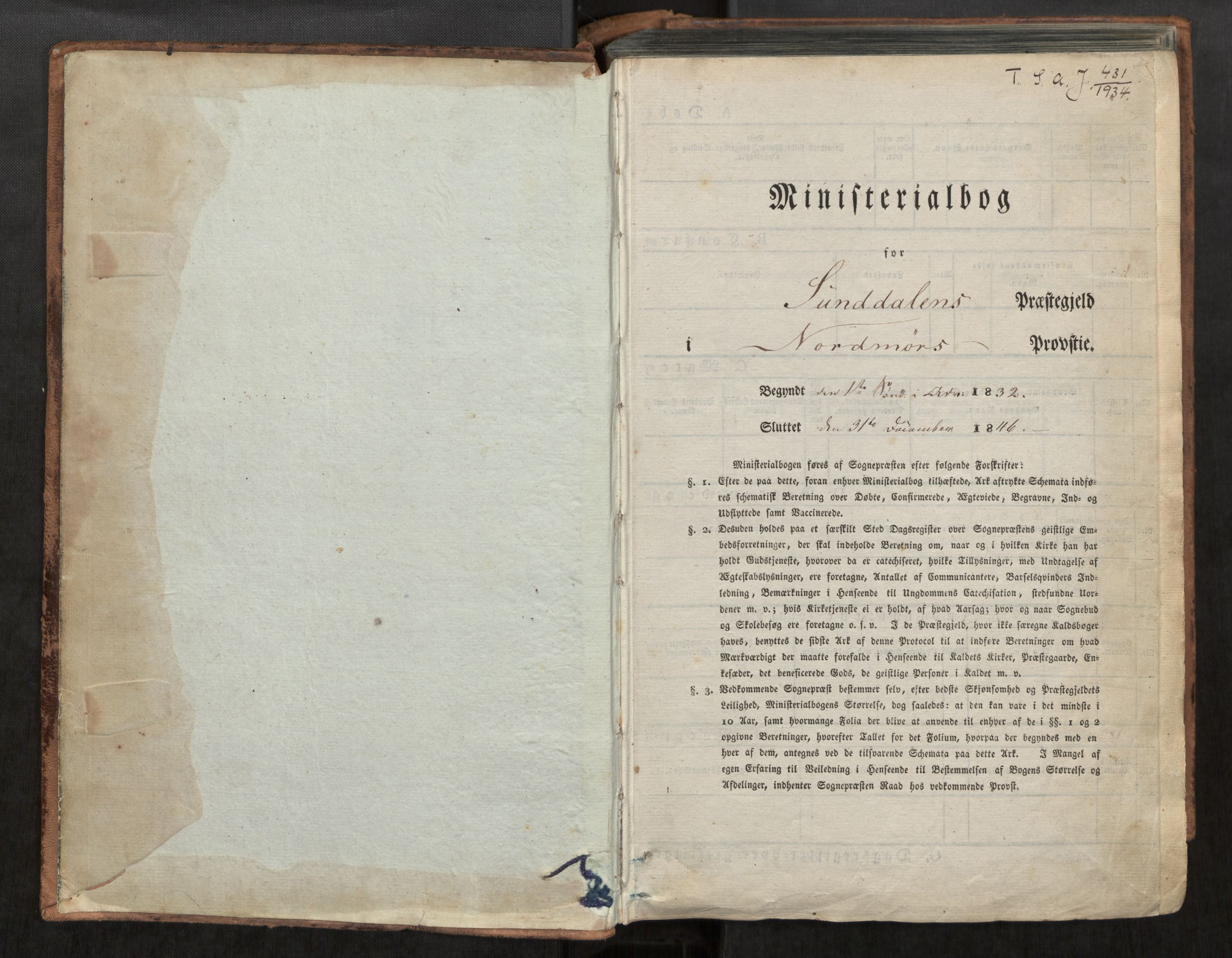 Ministerialprotokoller, klokkerbøker og fødselsregistre - Møre og Romsdal, SAT/A-1454/590/L1012: Parish register (official) no. 590A04, 1832-1846