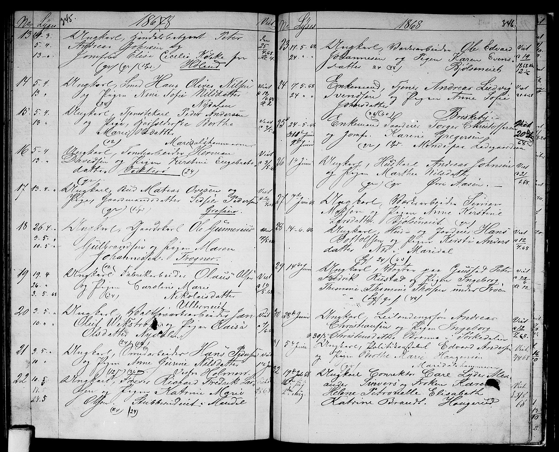 Vestre Aker prestekontor Kirkebøker, SAO/A-10025/G/Ga/L0001: Parish register (copy) no. I 1, 1859-1871, p. 345-346