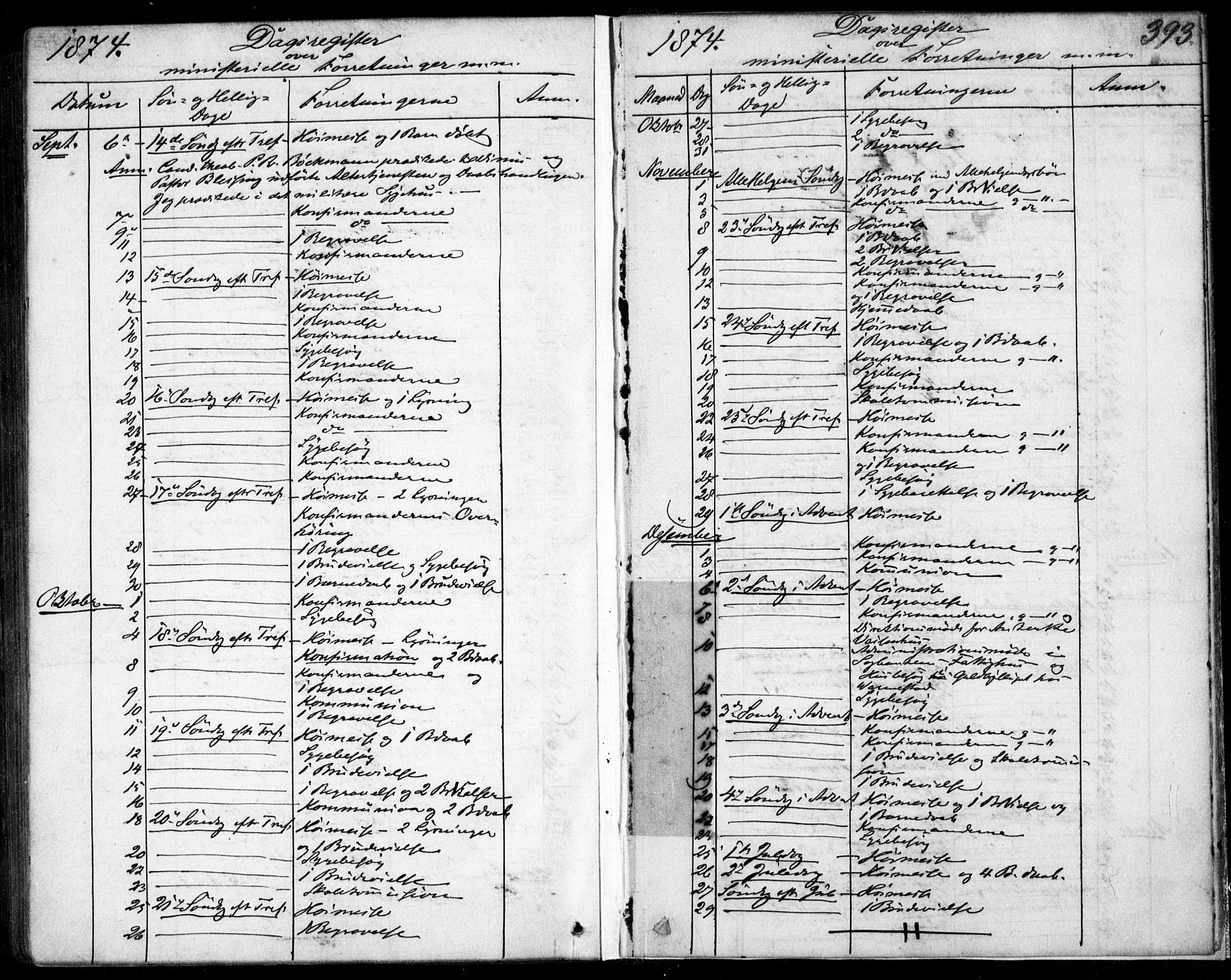 Garnisonsmenigheten Kirkebøker, AV/SAO-A-10846/F/Fa/L0011: Parish register (official) no. 11, 1870-1880, p. 393