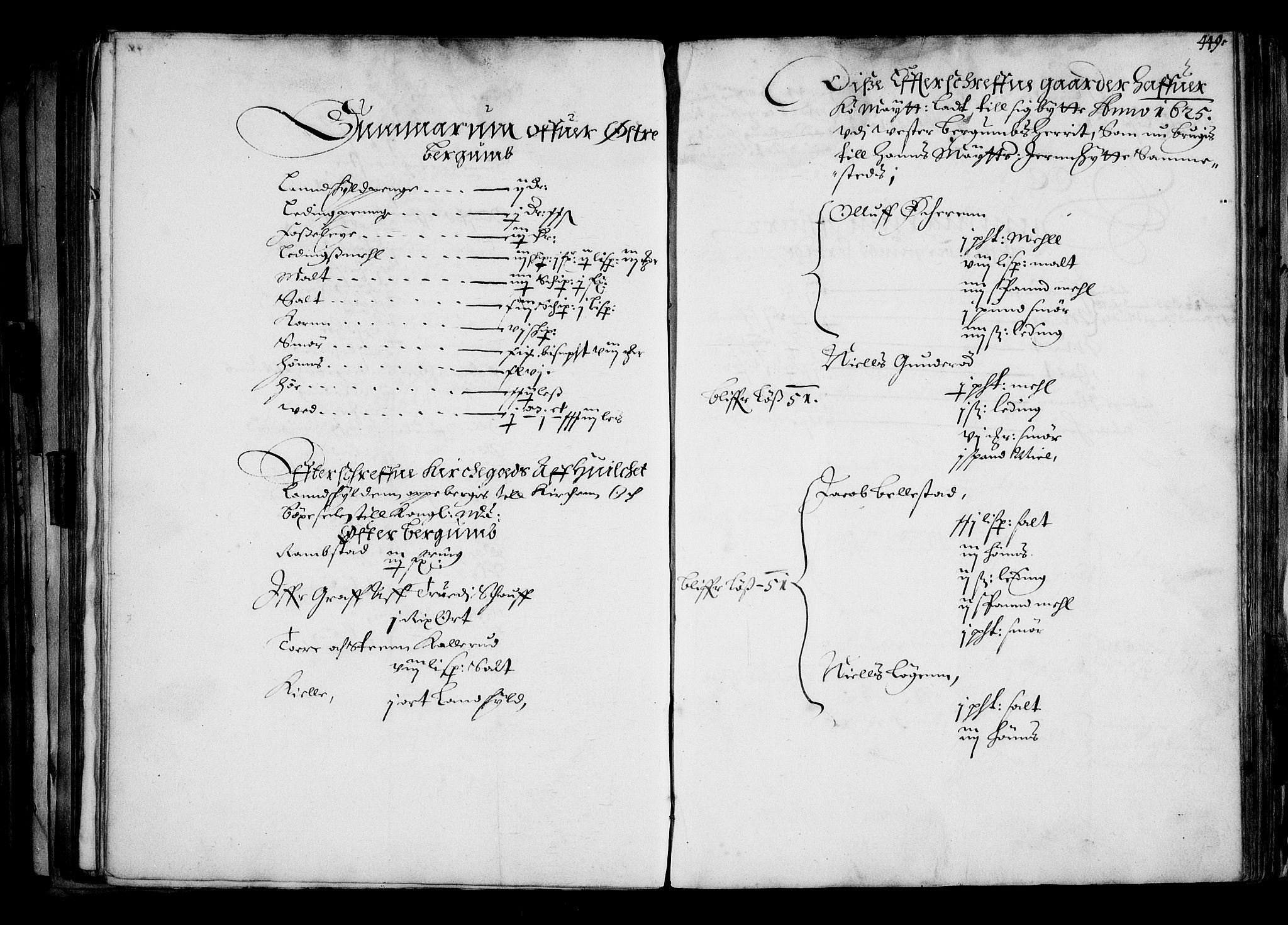 Rentekammeret inntil 1814, Realistisk ordnet avdeling, AV/RA-EA-4070/N/Na/L0001: [XI f]: Akershus stifts jordebok, 1652, p. 448b-449a