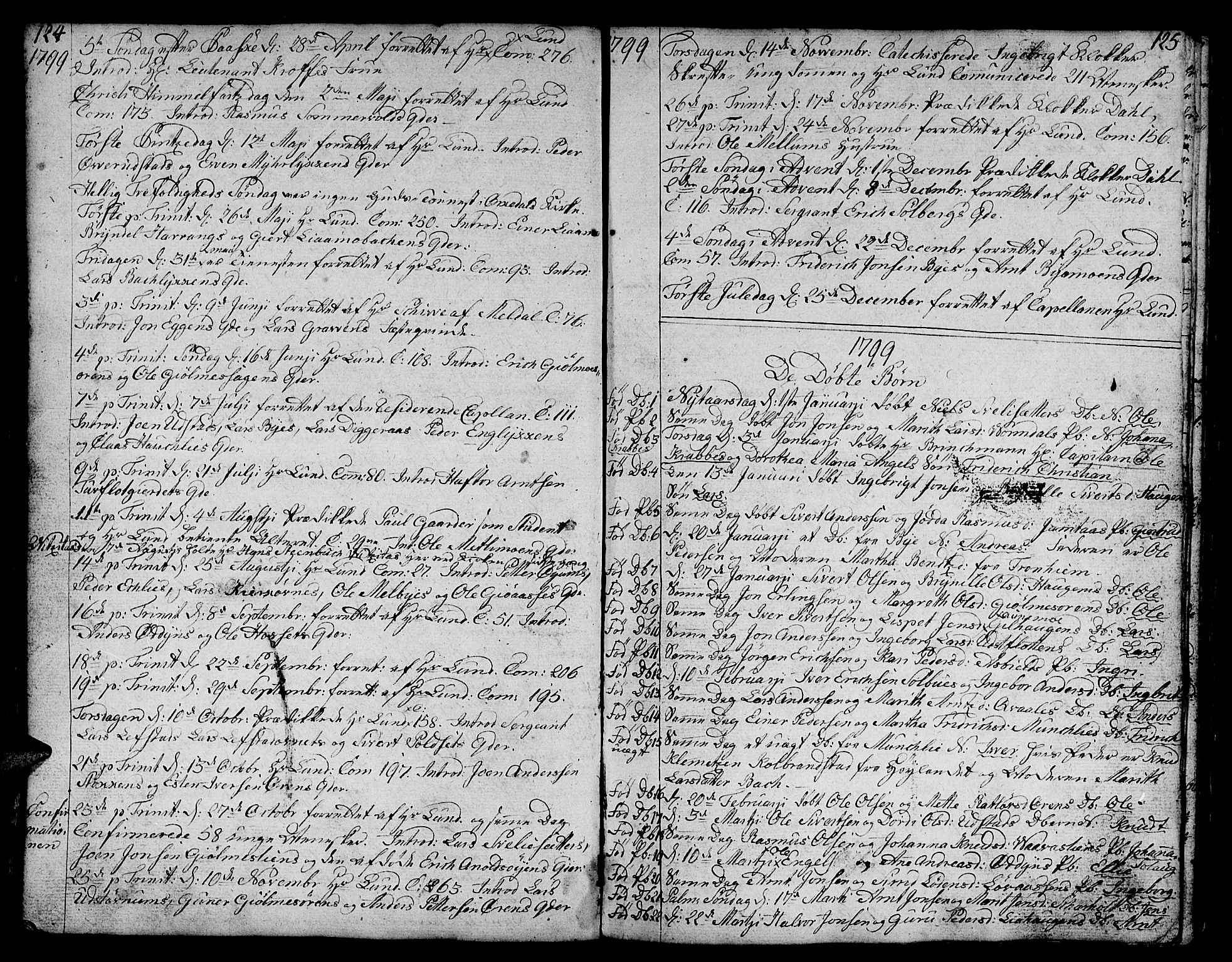 Ministerialprotokoller, klokkerbøker og fødselsregistre - Sør-Trøndelag, SAT/A-1456/668/L0815: Parish register (copy) no. 668C04, 1791-1815, p. 124-125