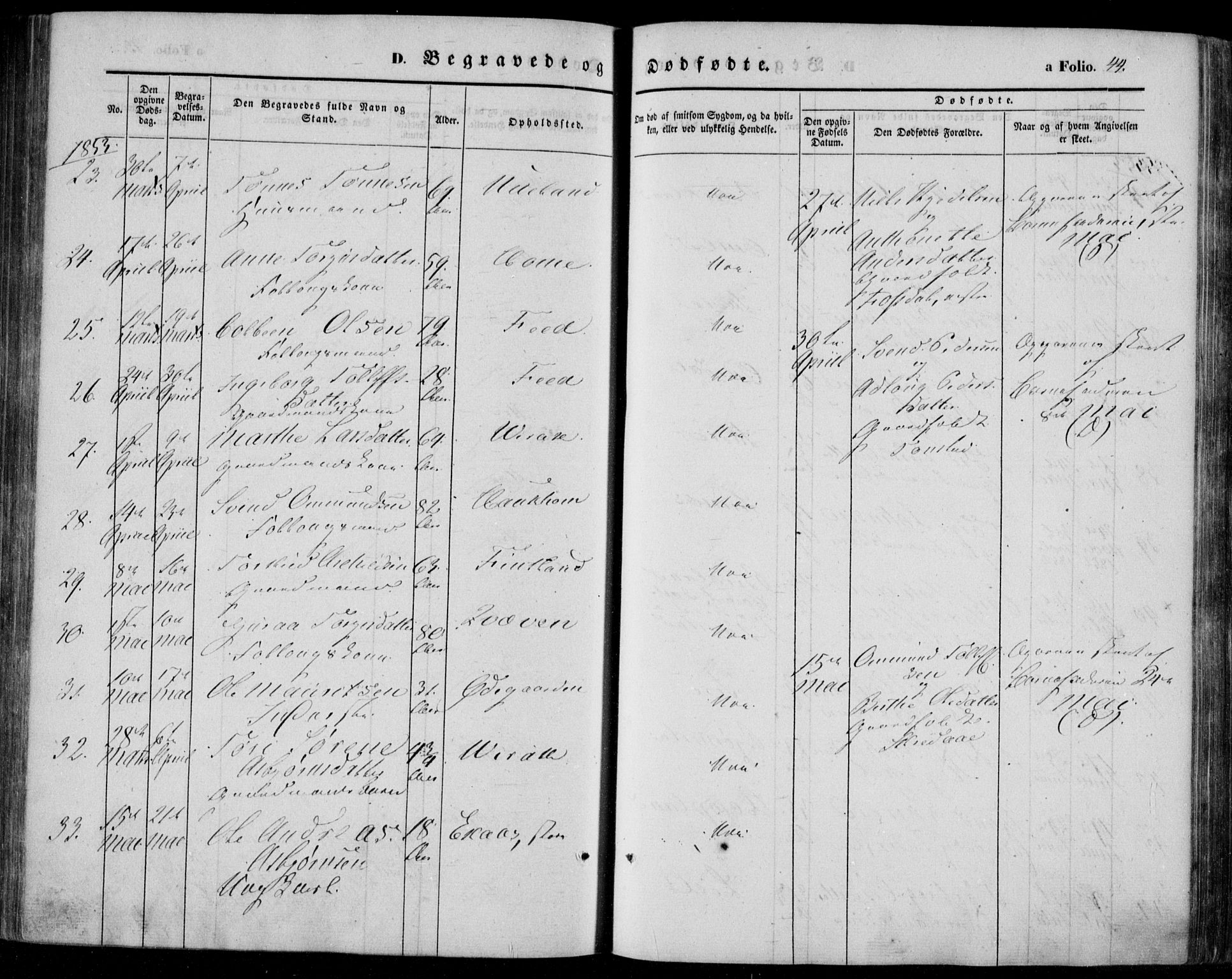 Bakke sokneprestkontor, AV/SAK-1111-0002/F/Fa/Faa/L0005: Parish register (official) no. A 5, 1847-1855, p. 44