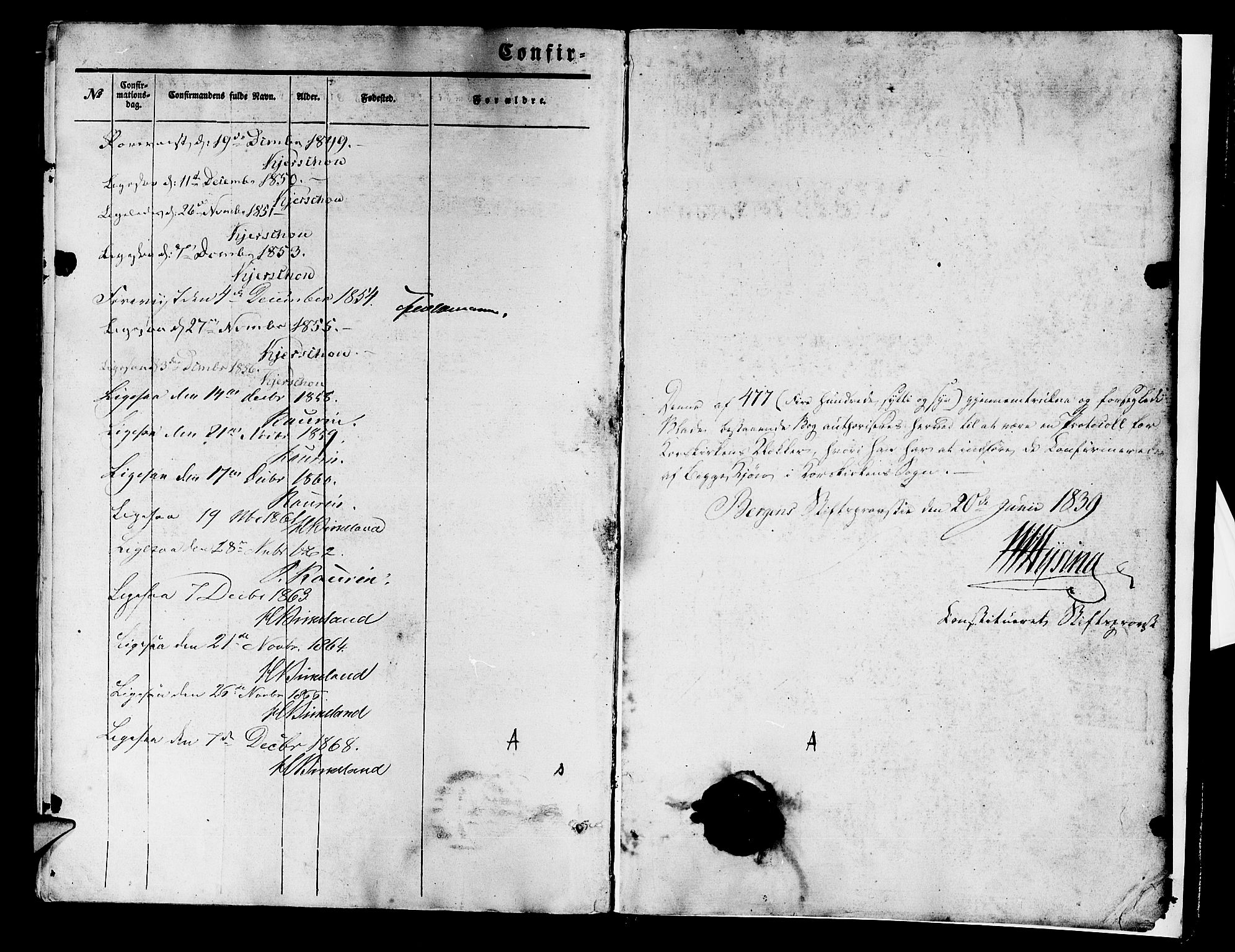 Korskirken sokneprestembete, SAB/A-76101/H/Hab: Parish register (copy) no. C 1, 1839-1868