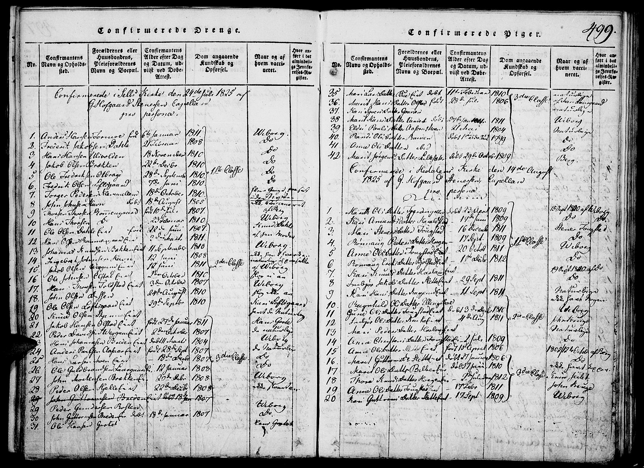 Vågå prestekontor, SAH/PREST-076/H/Ha/Hab/L0001: Parish register (copy) no. 1, 1815-1827, p. 498-499