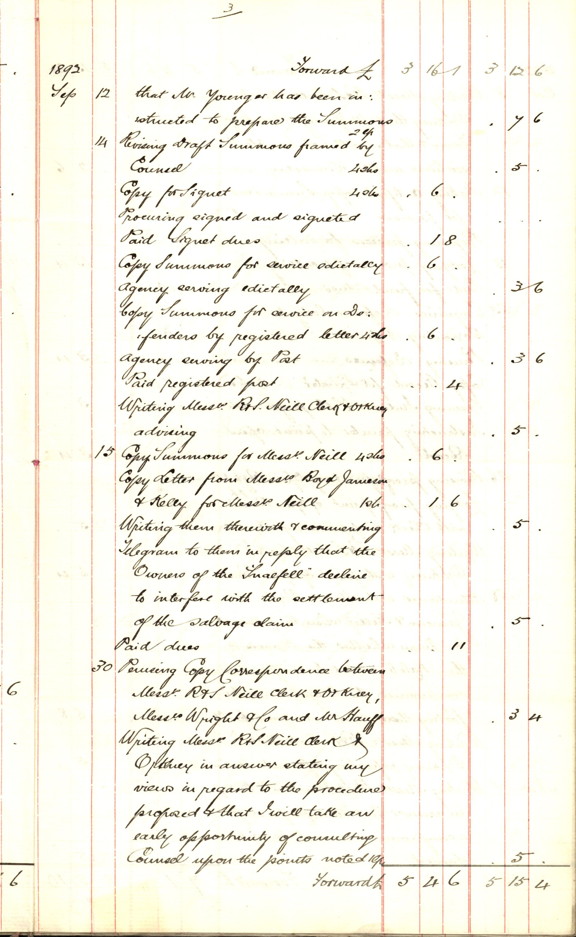 Pa 63 - Østlandske skibsassuranceforening, VEMU/A-1079/G/Ga/L0028/0001: Havaridokumenter / Kaleb, Cuba, Agra, Bertha, Olaf, 1892, p. 3