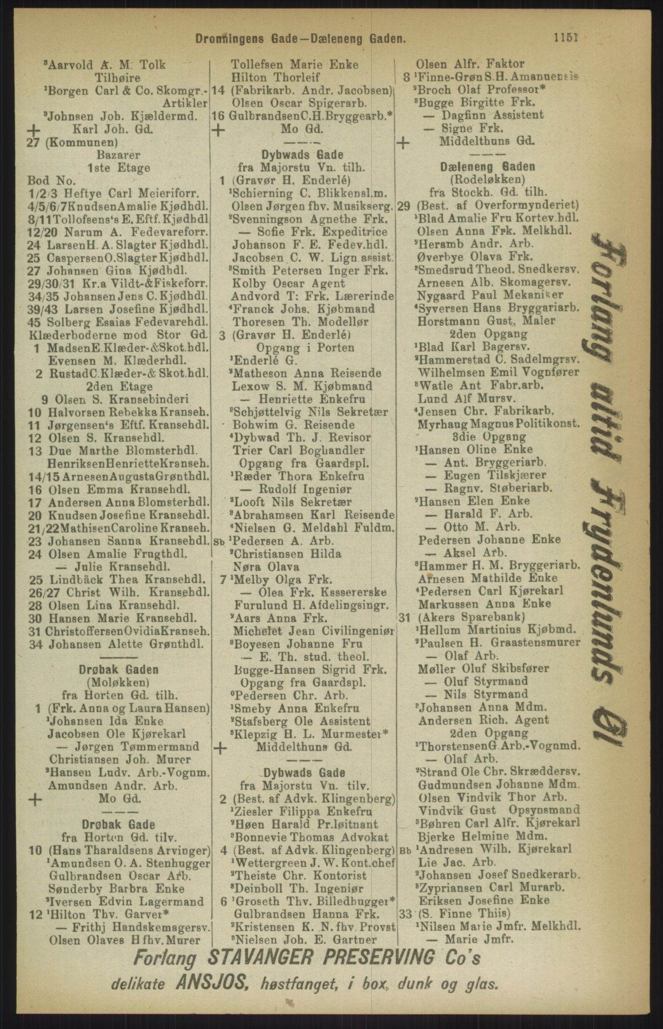 Kristiania/Oslo adressebok, PUBL/-, 1911, p. 1151