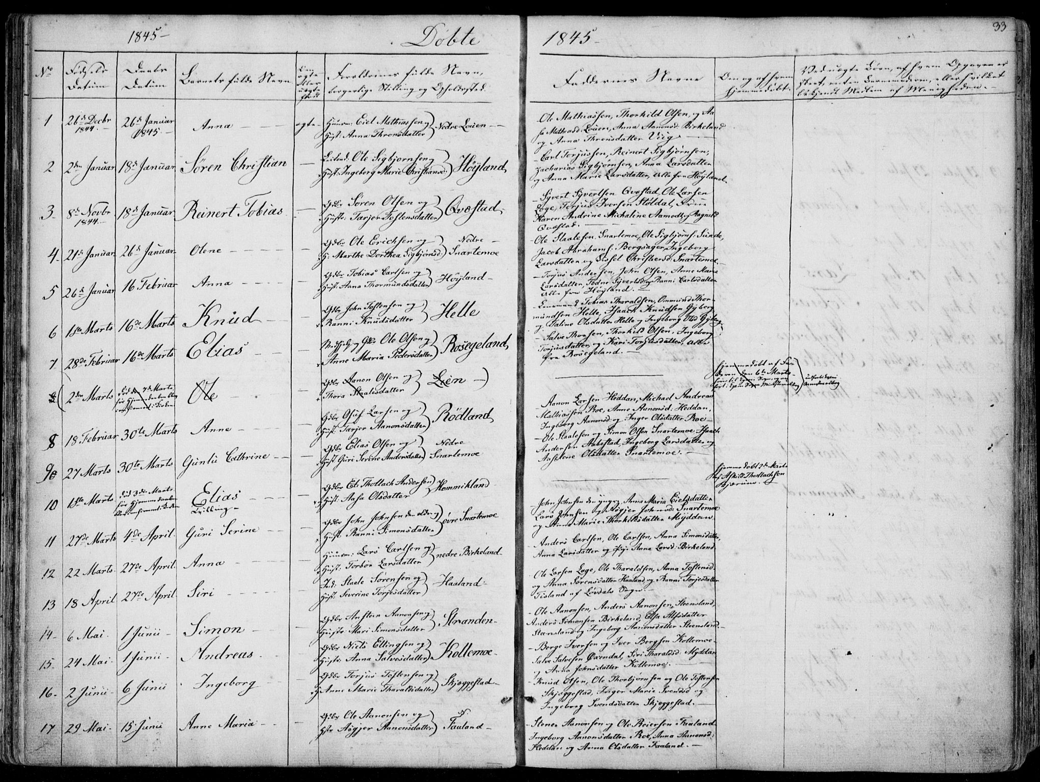 Hægebostad sokneprestkontor, AV/SAK-1111-0024/F/Fa/Faa/L0004: Parish register (official) no. A 4, 1834-1864, p. 33