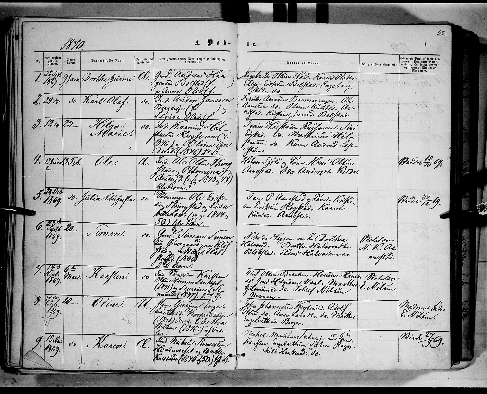 Åmot prestekontor, Hedmark, SAH/PREST-056/H/Ha/Haa/L0008: Parish register (official) no. 8, 1862-1875, p. 62