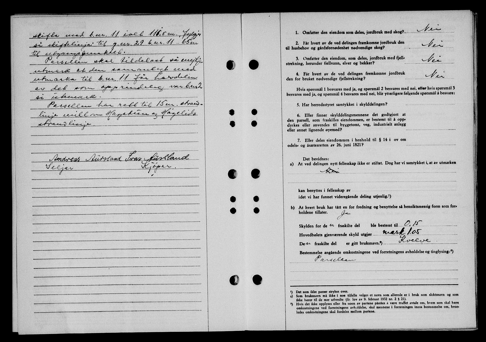 Karmsund sorenskriveri, SAST/A-100311/01/II/IIB/L0090: Mortgage book no. 70A, 1947-1947, Diary no: : 1540/1947