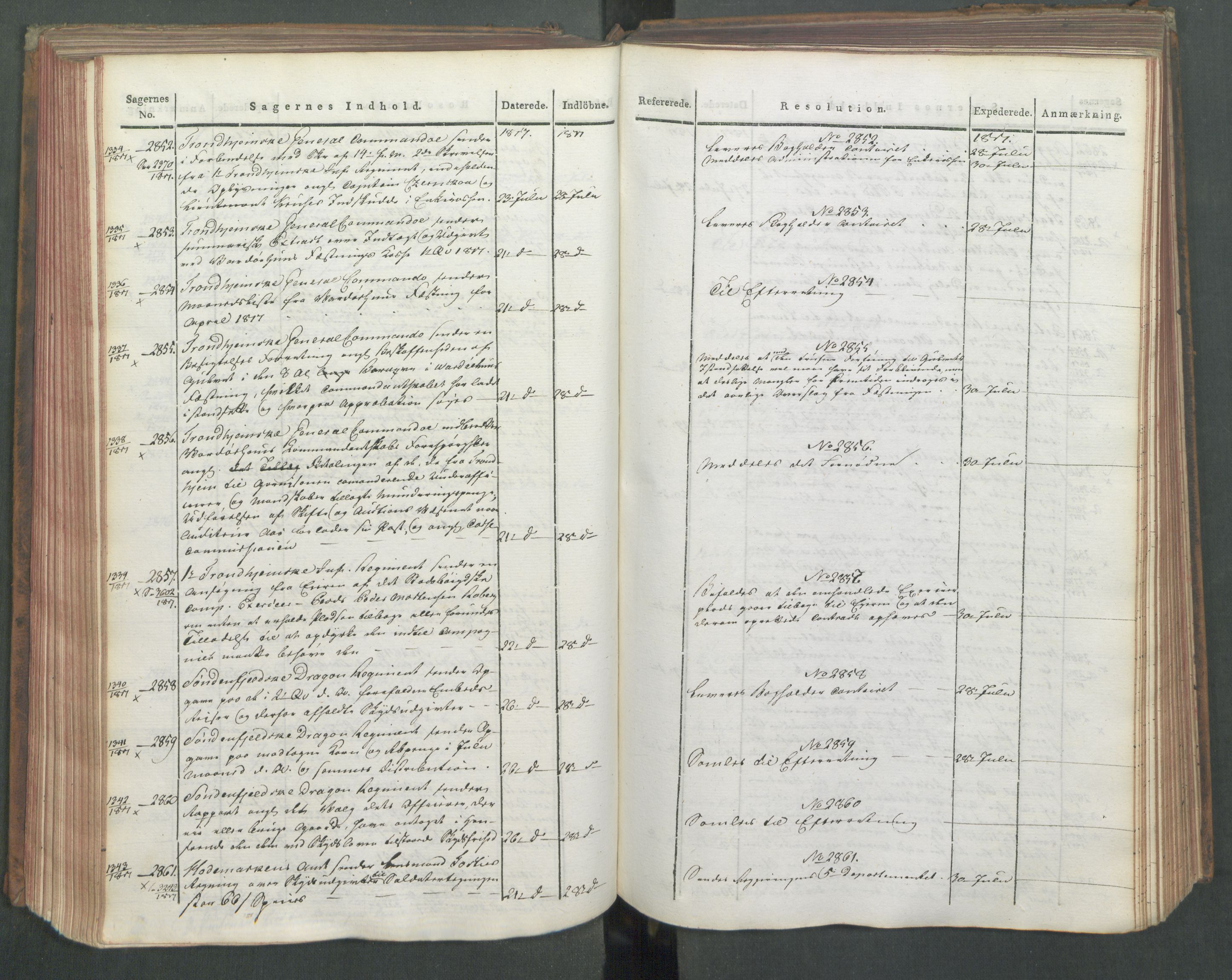 Armédepartementet, AV/RA-RAFA-3493/C/Ca/L0012: 6. Departements Journal, 1817