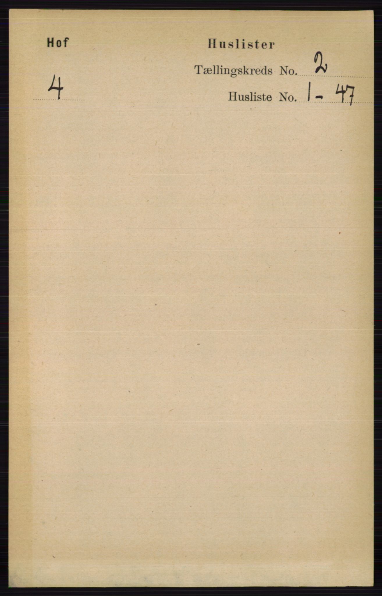RA, 1891 census for 0424 Hof, 1891, p. 406