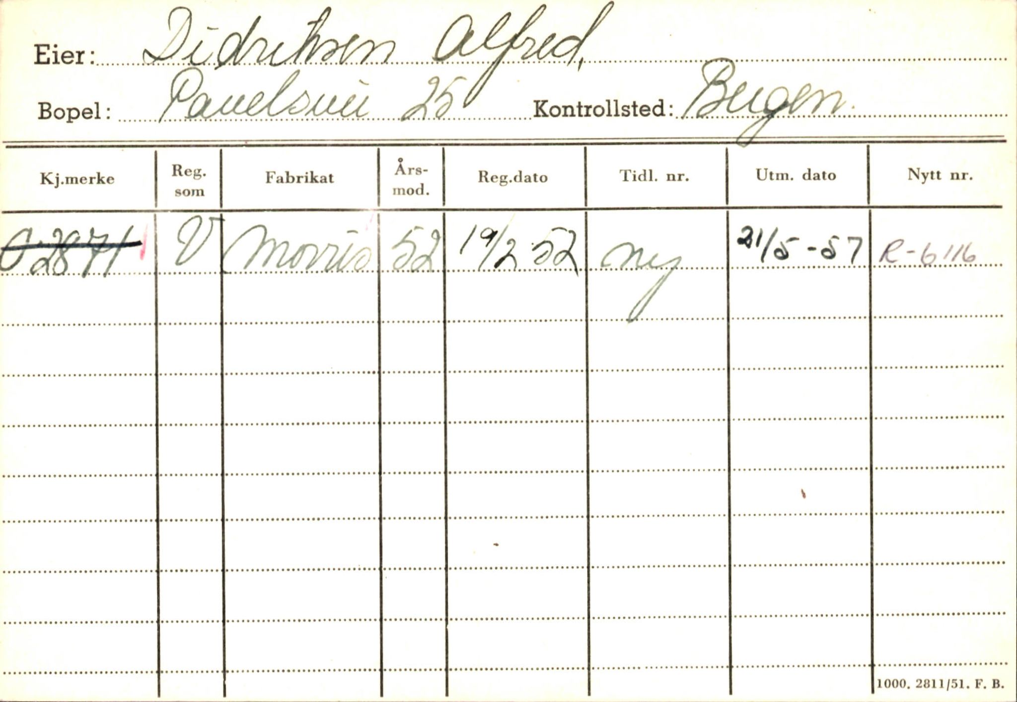 Statens vegvesen, Hordaland vegkontor, AV/SAB-A-5201/2/Ha/L0009: R-eierkort D-E, 1920-1971, p. 1