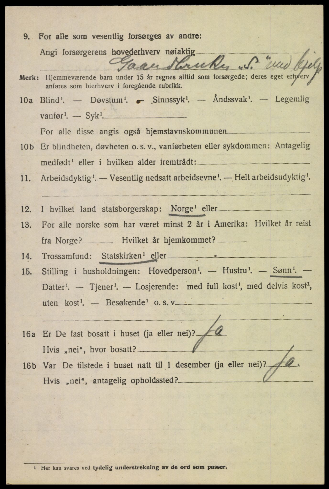 SAK, 1920 census for Fjotland, 1920, p. 973