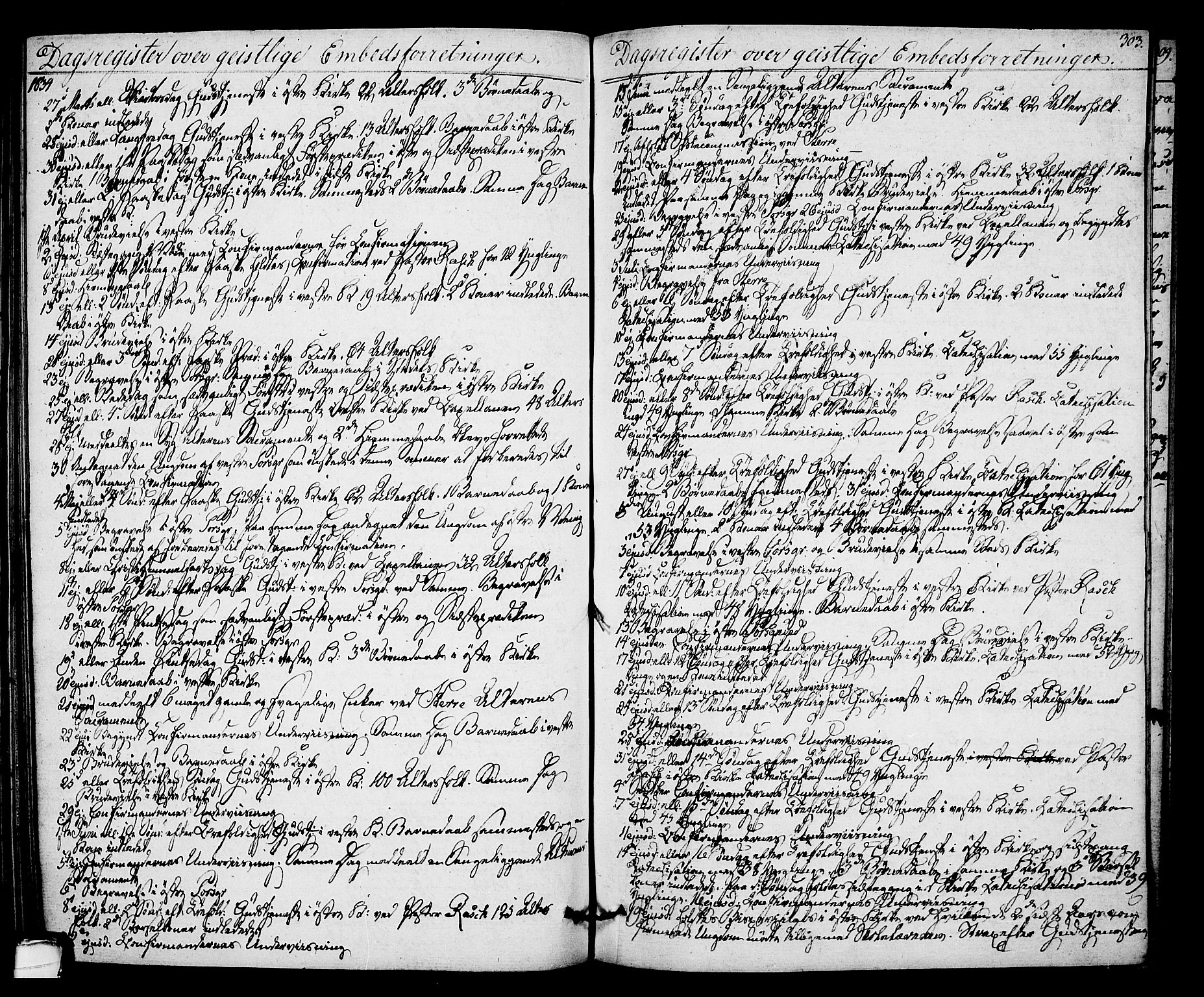 Porsgrunn kirkebøker , SAKO/A-104/F/Fa/L0005: Parish register (official) no. 5, 1828-1840, p. 303