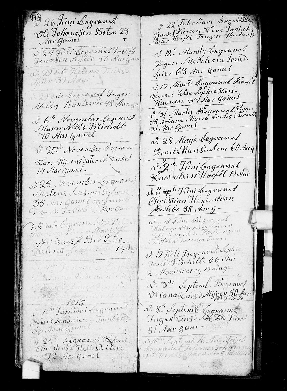 Hvaler prestekontor Kirkebøker, SAO/A-2001/F/Fa/L0002: Parish register (official) no. I 2, 1749-1816, p. 172-173