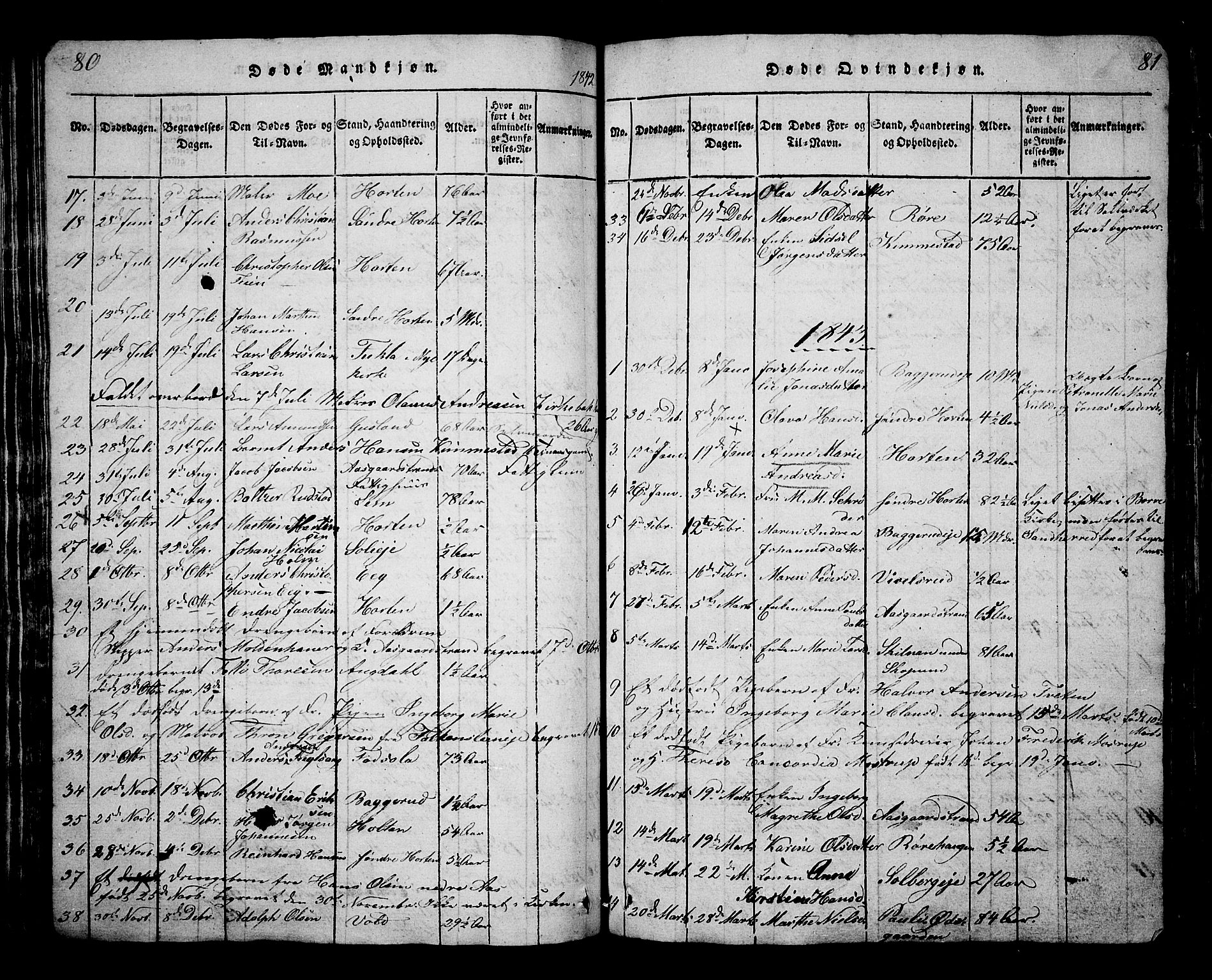 Borre kirkebøker, AV/SAKO-A-338/G/Ga/L0001: Parish register (copy) no. I 1, 1815-1851, p. 80-81