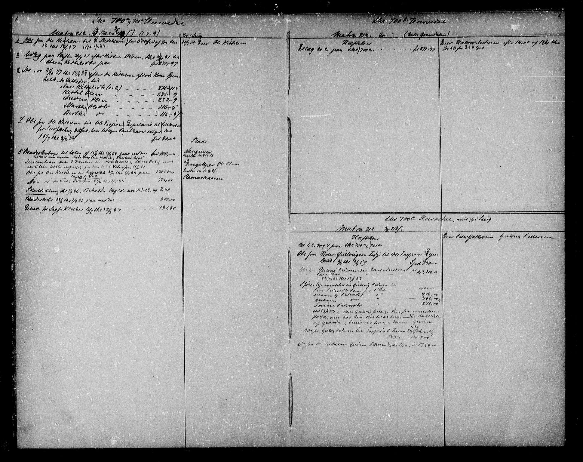 Nedenes sorenskriveri, SAK/1221-0006/G/Ga/Gaa/L0017: Mortgage register no. 16A, 1850-1890, p. 1-2
