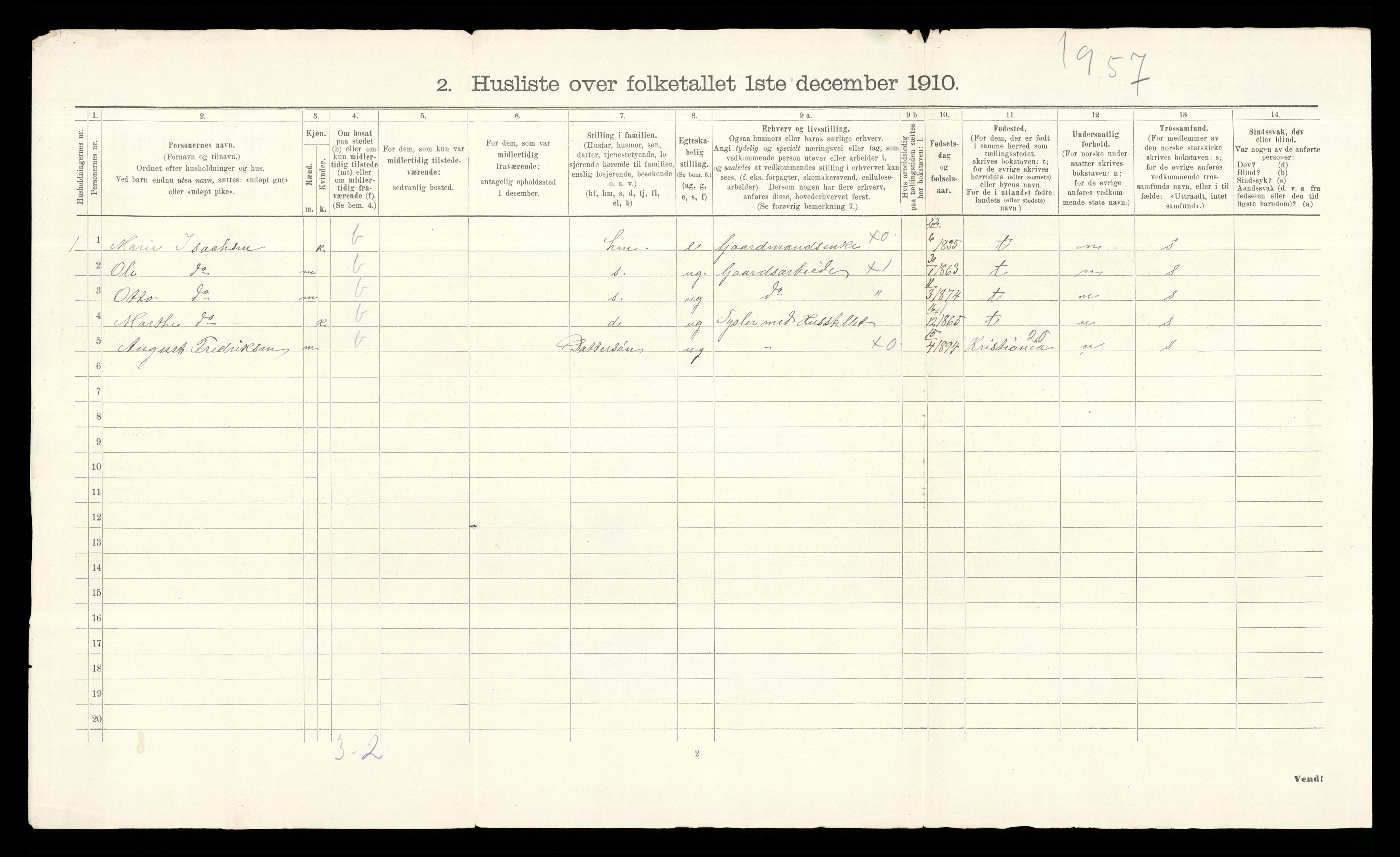 RA, 1910 census for Grue, 1910, p. 742