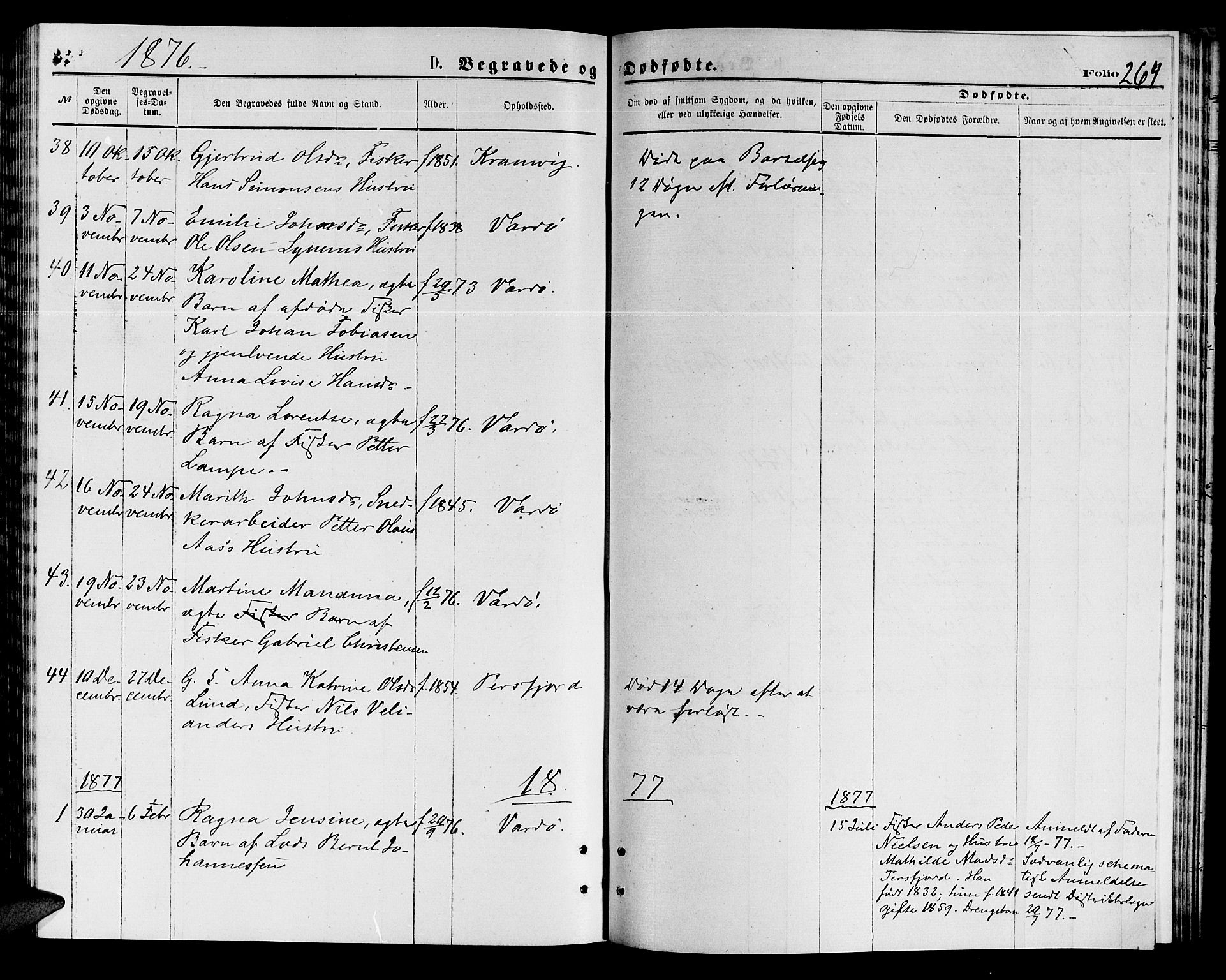 Vardø sokneprestkontor, SATØ/S-1332/H/Hb/L0003klokker: Parish register (copy) no. 3, 1871-1878, p. 264