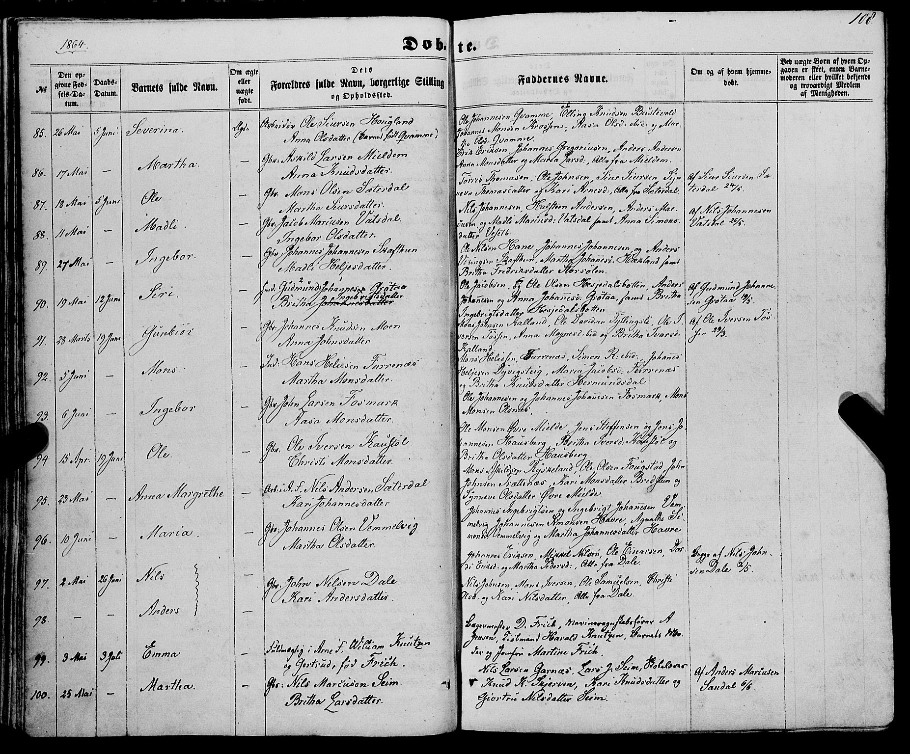 Haus sokneprestembete, SAB/A-75601/H/Haa: Parish register (official) no. A 17, 1858-1870, p. 108