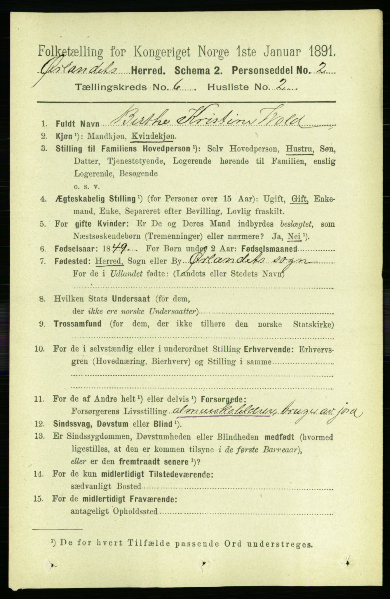 RA, 1891 census for 1621 Ørland, 1891, p. 1858