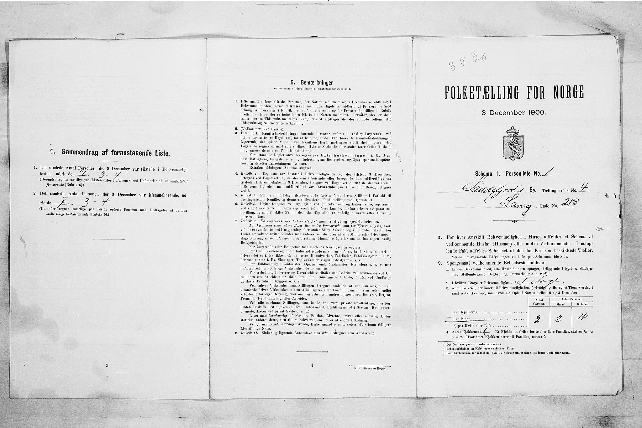 RA, 1900 census for Sandefjord, 1900, p. 904