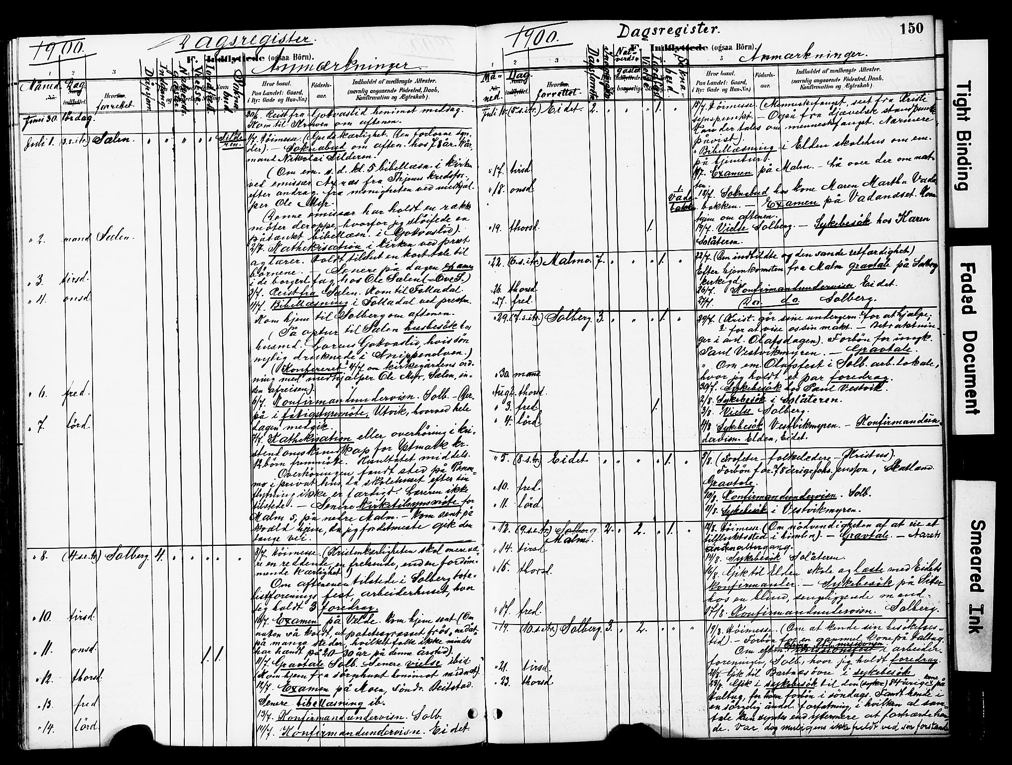 Ministerialprotokoller, klokkerbøker og fødselsregistre - Nord-Trøndelag, SAT/A-1458/741/L0396: Parish register (official) no. 741A10, 1889-1901, p. 150