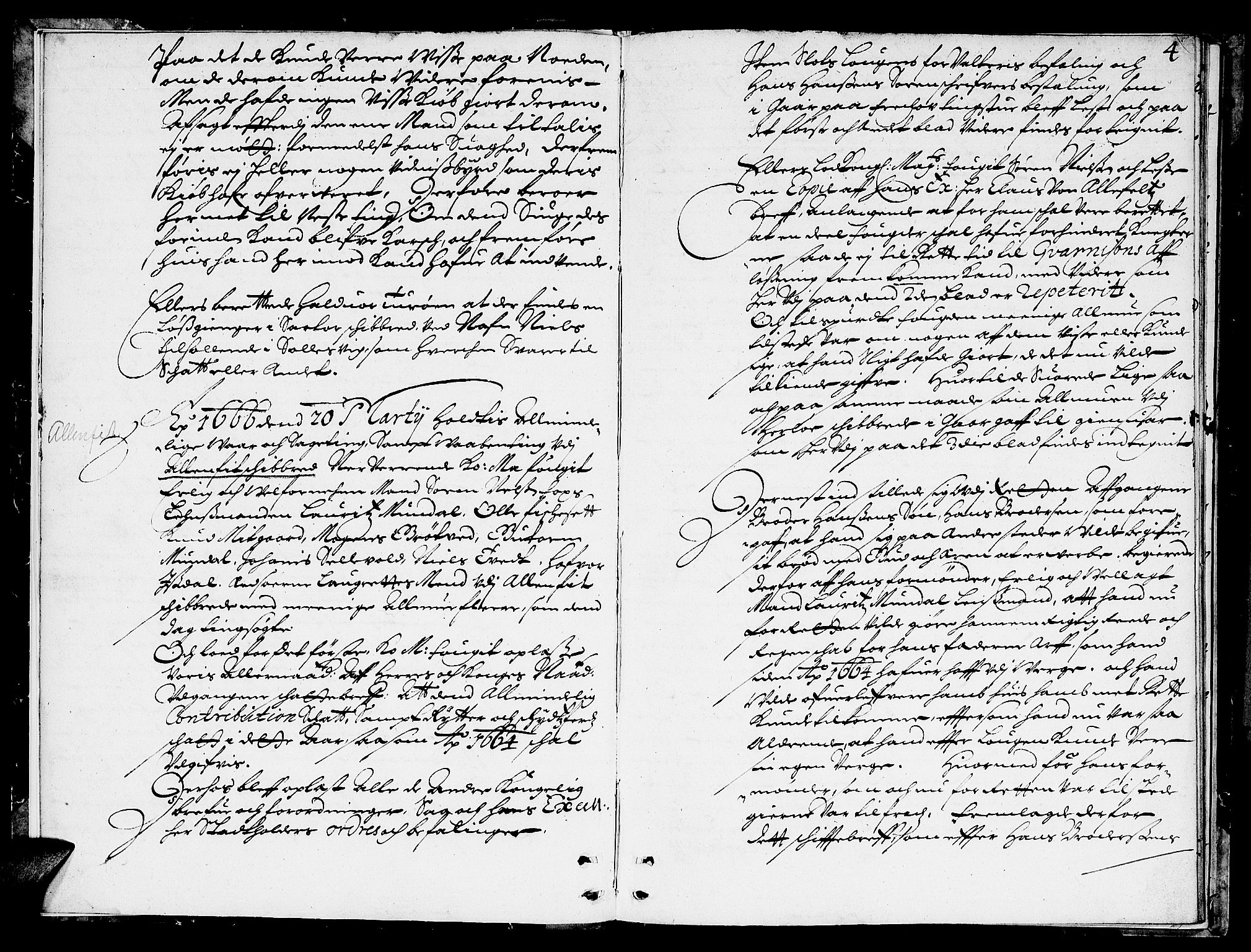 Nordhordland sorenskrivar, AV/SAB-A-2901/1/F/Fa/L0008: Tingbok (justisprotokoll), 1666, p. 3b-4a
