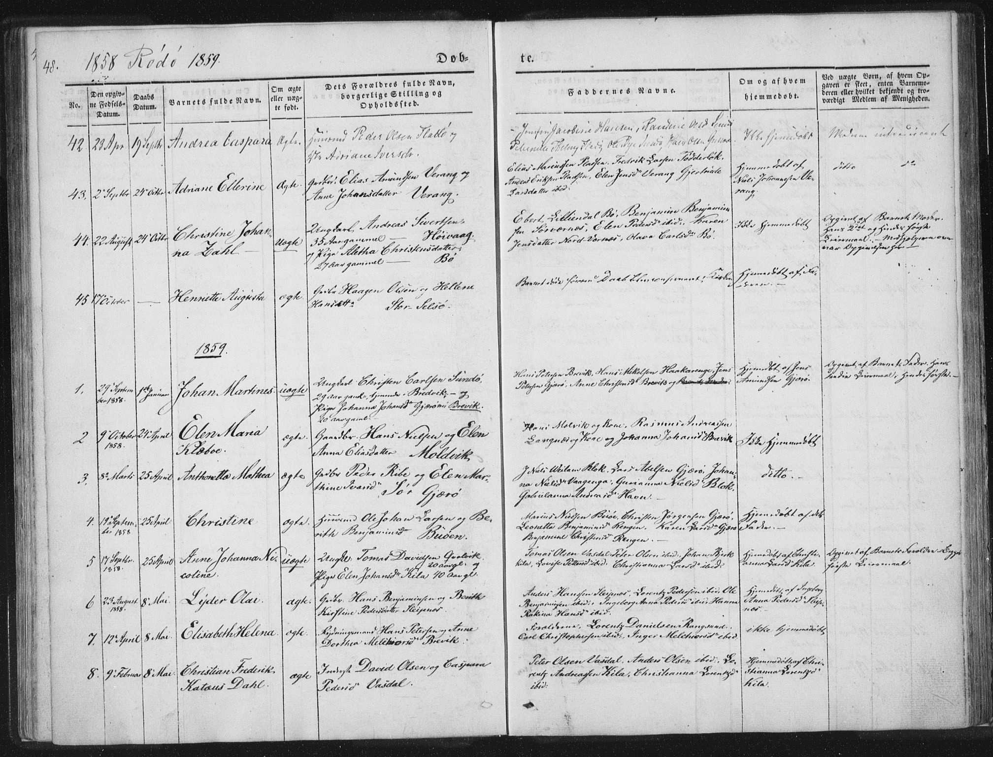 Ministerialprotokoller, klokkerbøker og fødselsregistre - Nordland, SAT/A-1459/841/L0602: Parish register (official) no. 841A08 /1, 1845-1859, p. 48