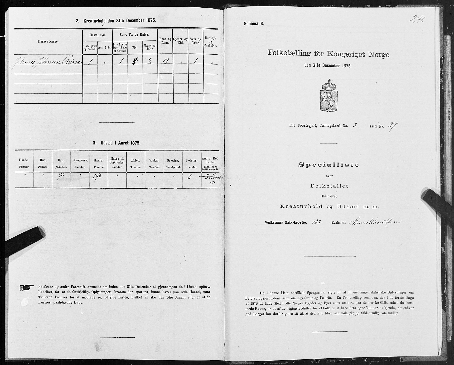 SAT, 1875 census for 1573P Edøy, 1875, p. 1248