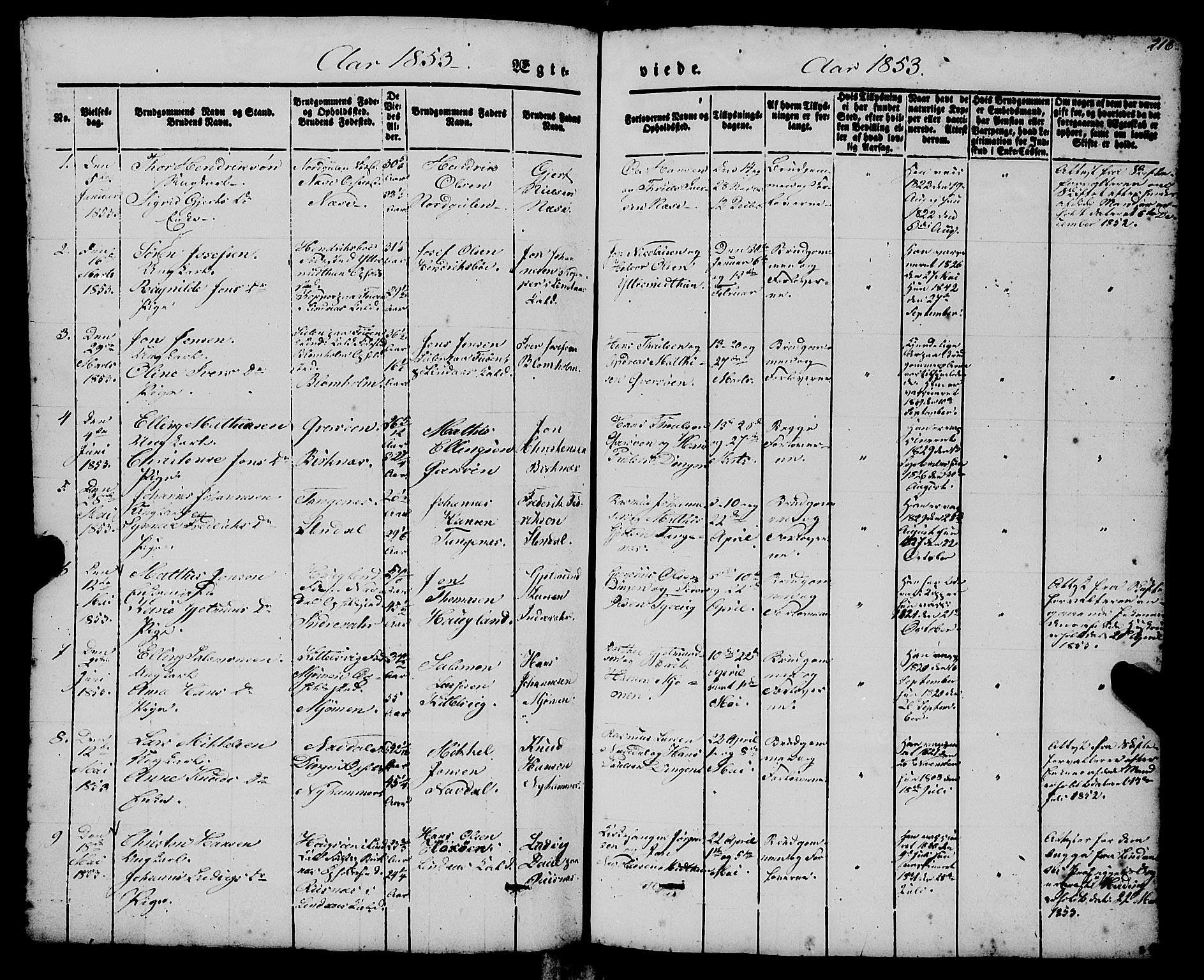 Gulen sokneprestembete, SAB/A-80201/H/Haa/Haaa/L0021: Parish register (official) no. A 21, 1848-1858, p. 216