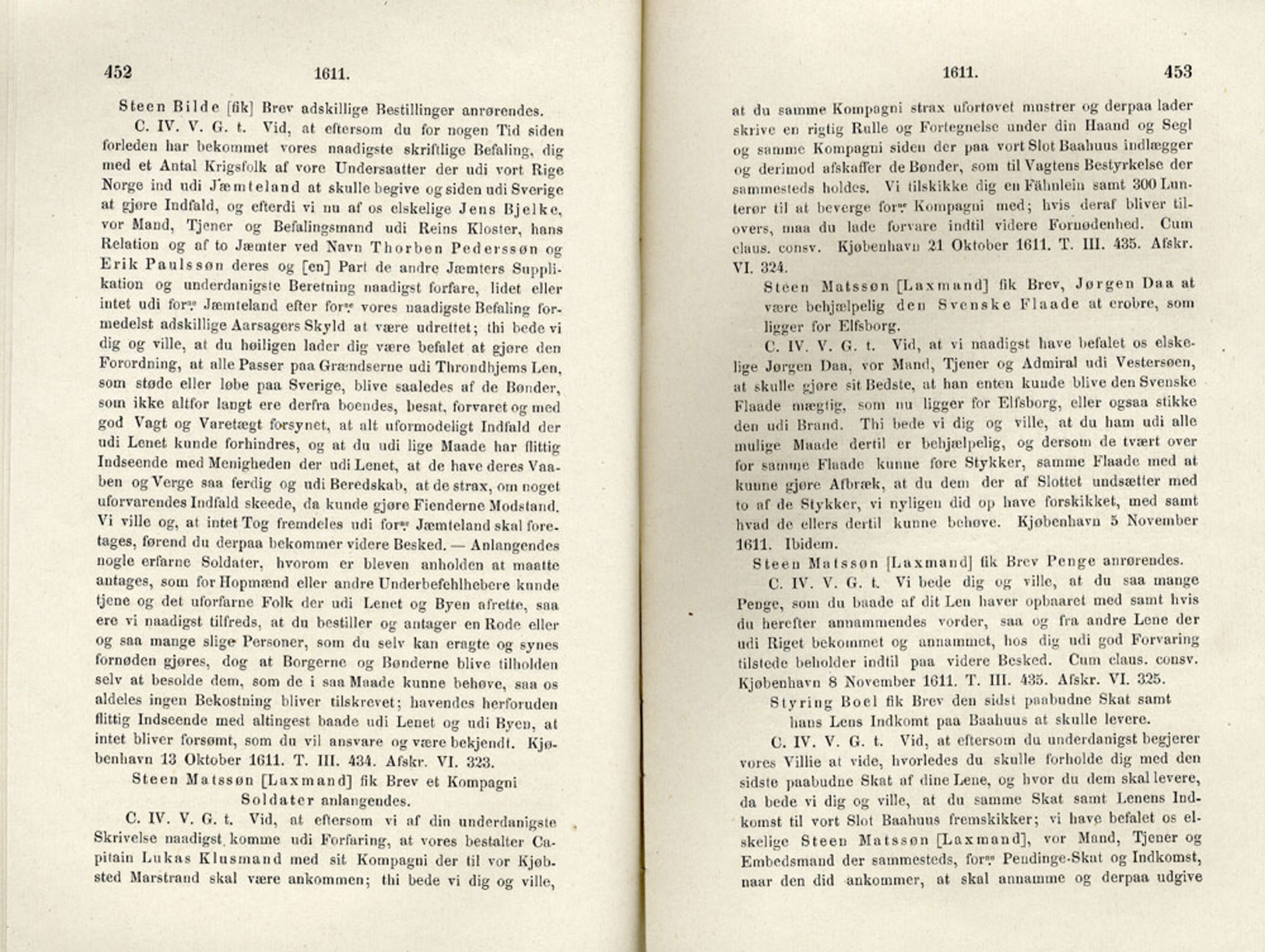 Publikasjoner utgitt av Det Norske Historiske Kildeskriftfond, PUBL/-/-/-: Norske Rigs-Registranter, bind 4, 1603-1618, p. 452-453