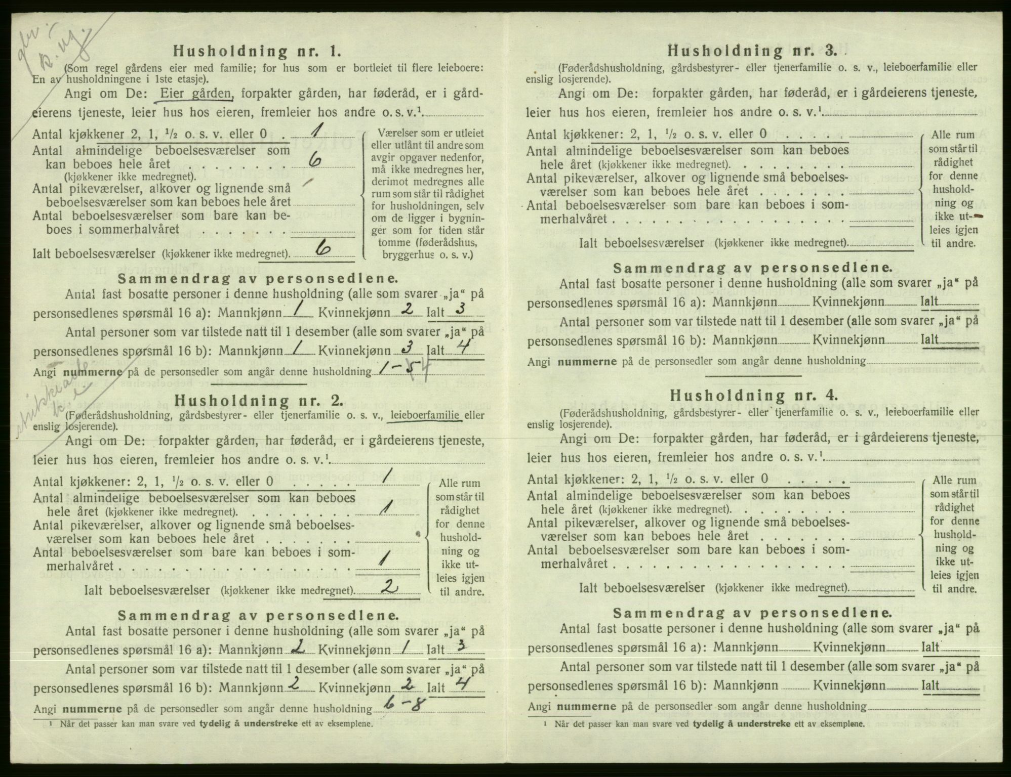 SAB, 1920 census for Voss, 1920, p. 1326