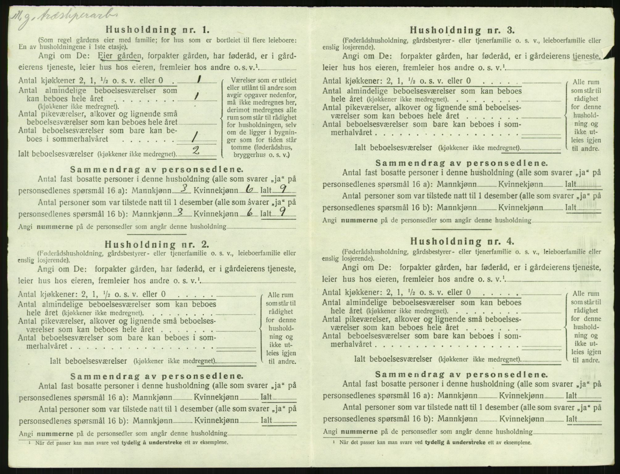 SAK, 1920 census for Holt, 1920, p. 485