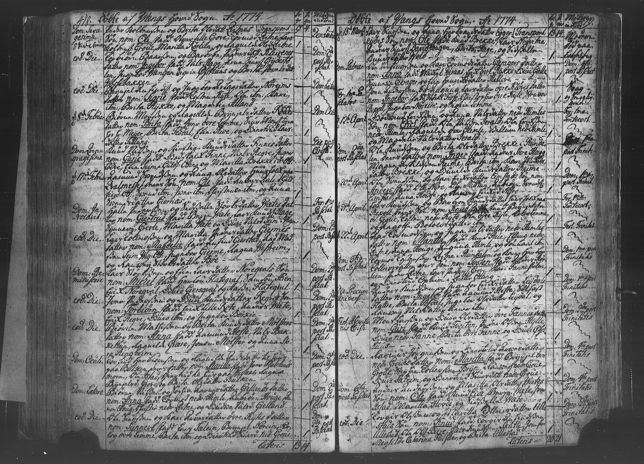 Voss sokneprestembete, AV/SAB-A-79001/H/Haa: Parish register (official) no. A 8, 1752-1780, p. 418-419