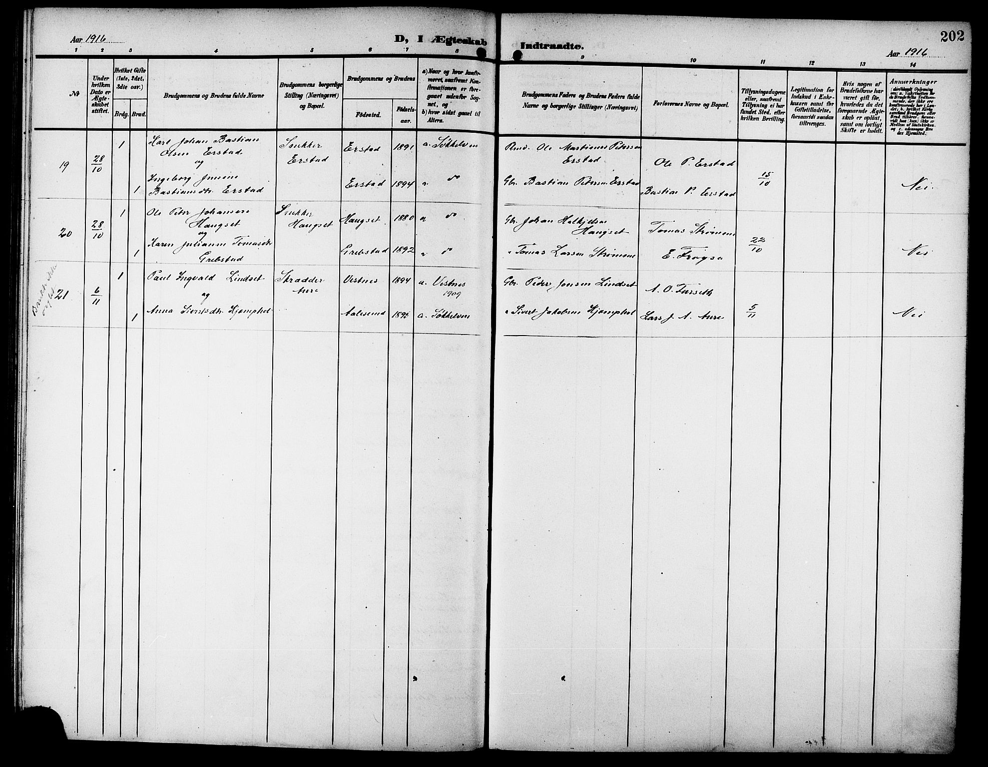 Ministerialprotokoller, klokkerbøker og fødselsregistre - Møre og Romsdal, SAT/A-1454/523/L0341: Parish register (copy) no. 523C04, 1903-1916, p. 202