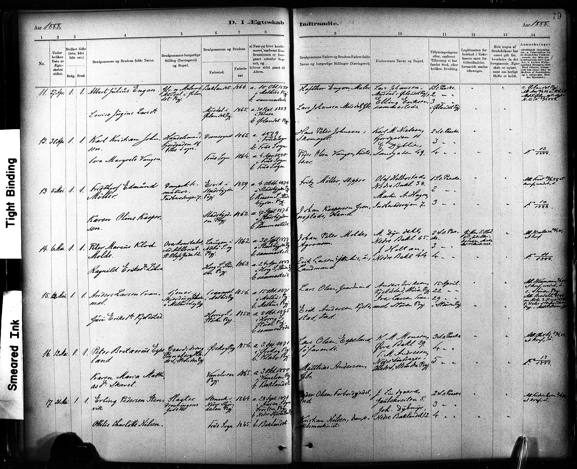 Ministerialprotokoller, klokkerbøker og fødselsregistre - Sør-Trøndelag, AV/SAT-A-1456/604/L0189: Parish register (official) no. 604A10, 1878-1892, p. 79