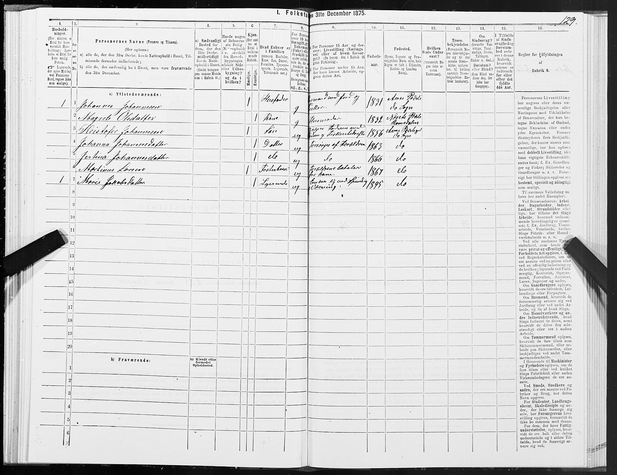 SAT, 1875 census for 1569P Aure, 1875, p. 5129