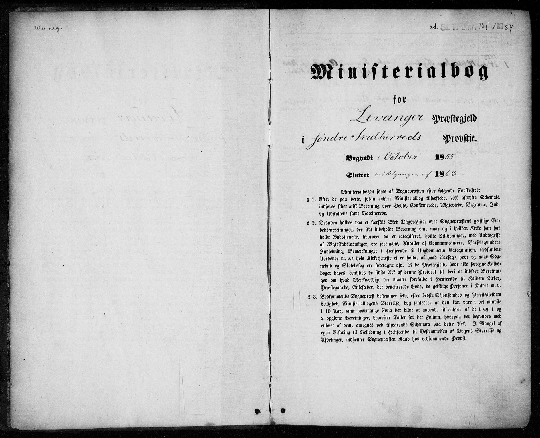 Ministerialprotokoller, klokkerbøker og fødselsregistre - Nord-Trøndelag, AV/SAT-A-1458/720/L0184: Parish register (official) no. 720A02 /1, 1855-1863