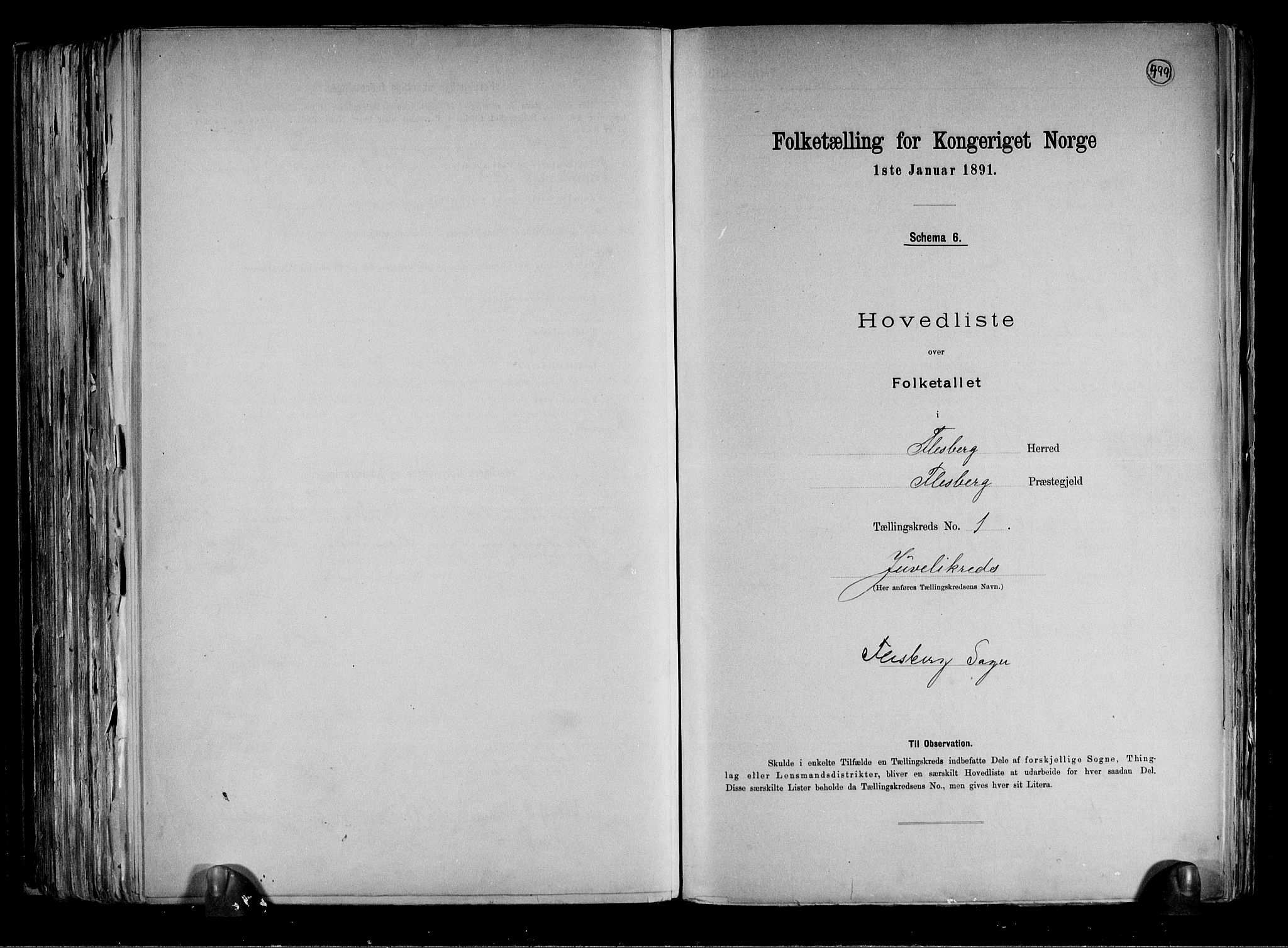 RA, 1891 census for 0631 Flesberg, 1891, p. 4