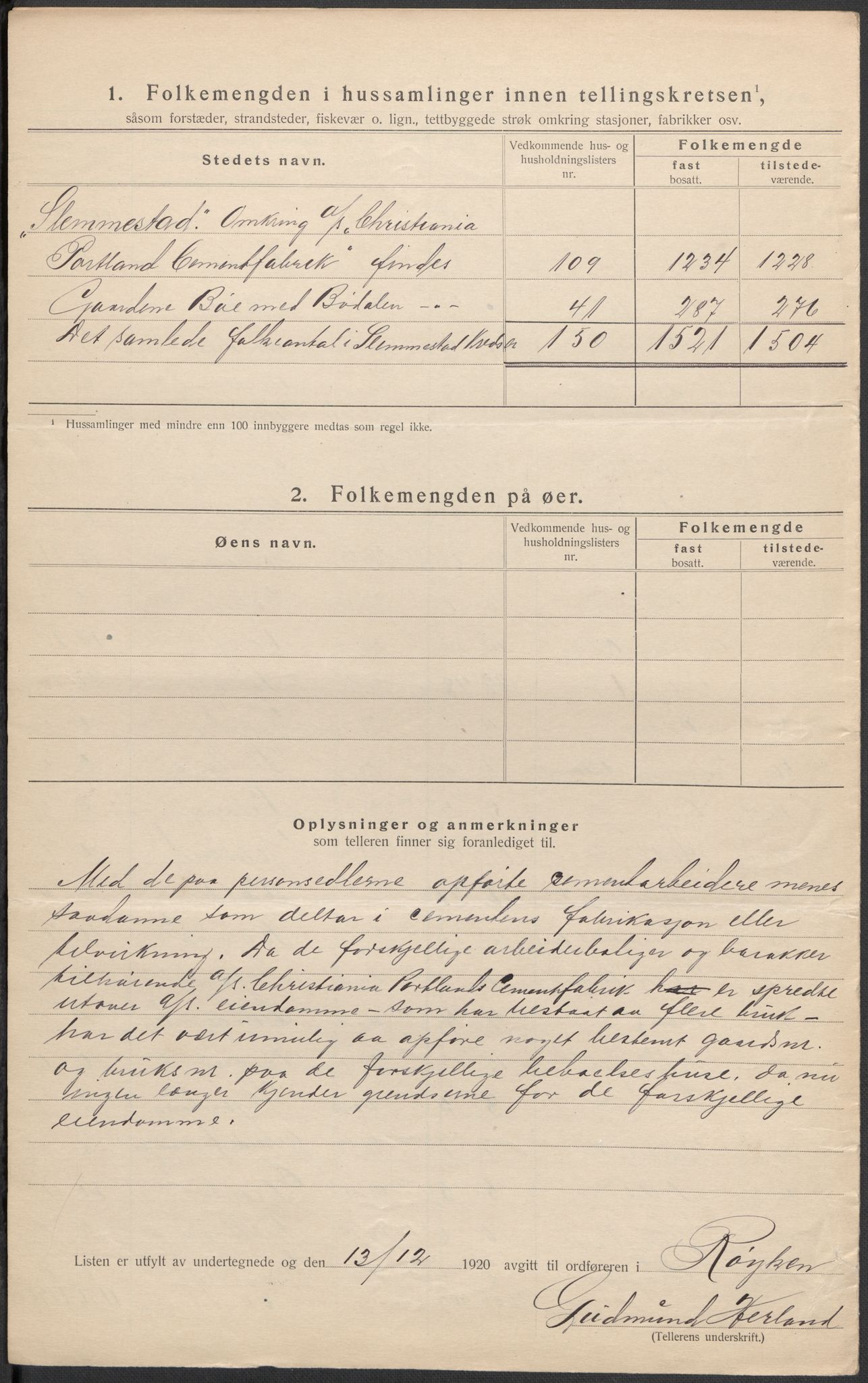 SAKO, 1920 census for Røyken, 1920, p. 24