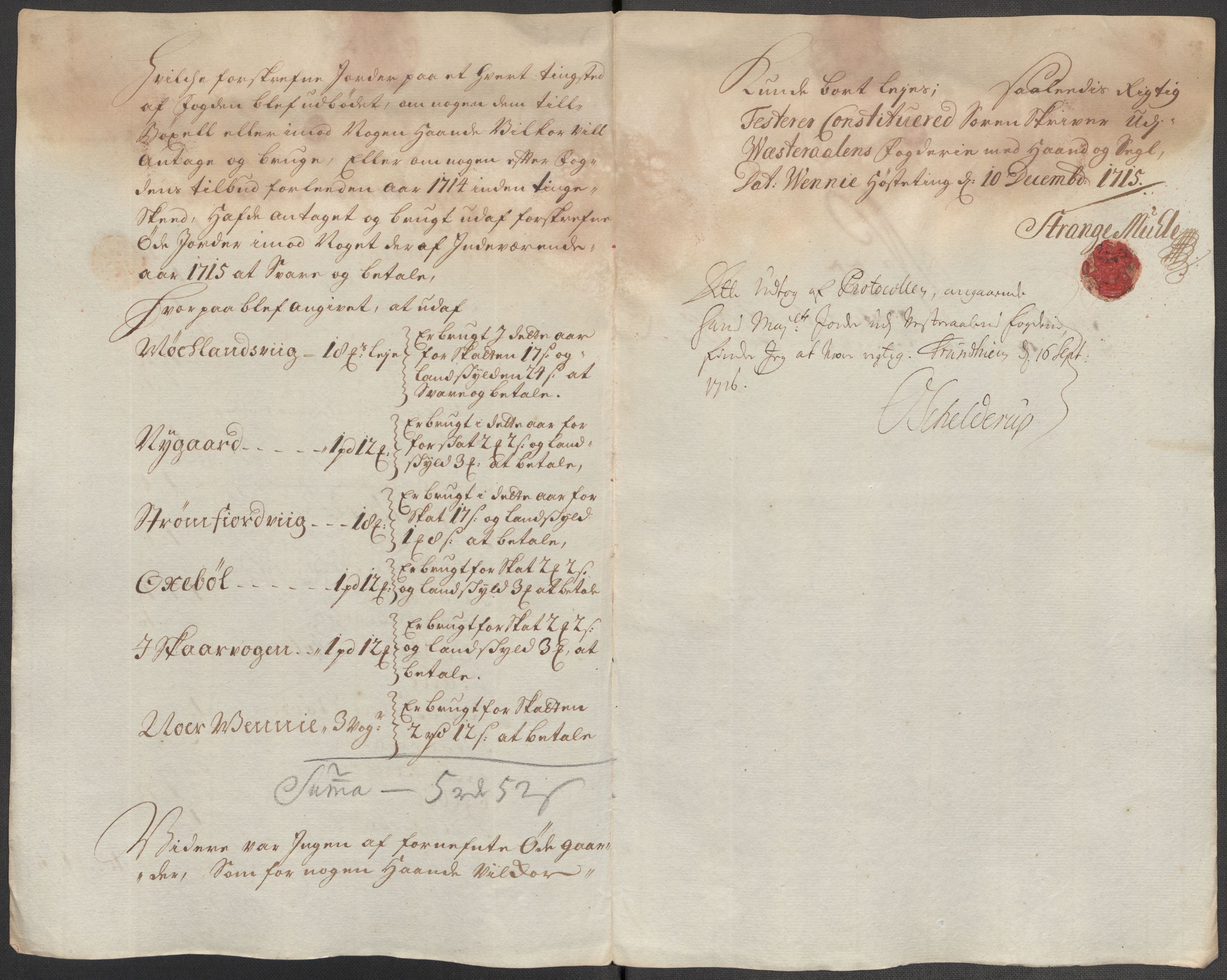 Rentekammeret inntil 1814, Reviderte regnskaper, Fogderegnskap, RA/EA-4092/R67/L4681: Fogderegnskap Vesterålen, Andenes og Lofoten, 1715, p. 250